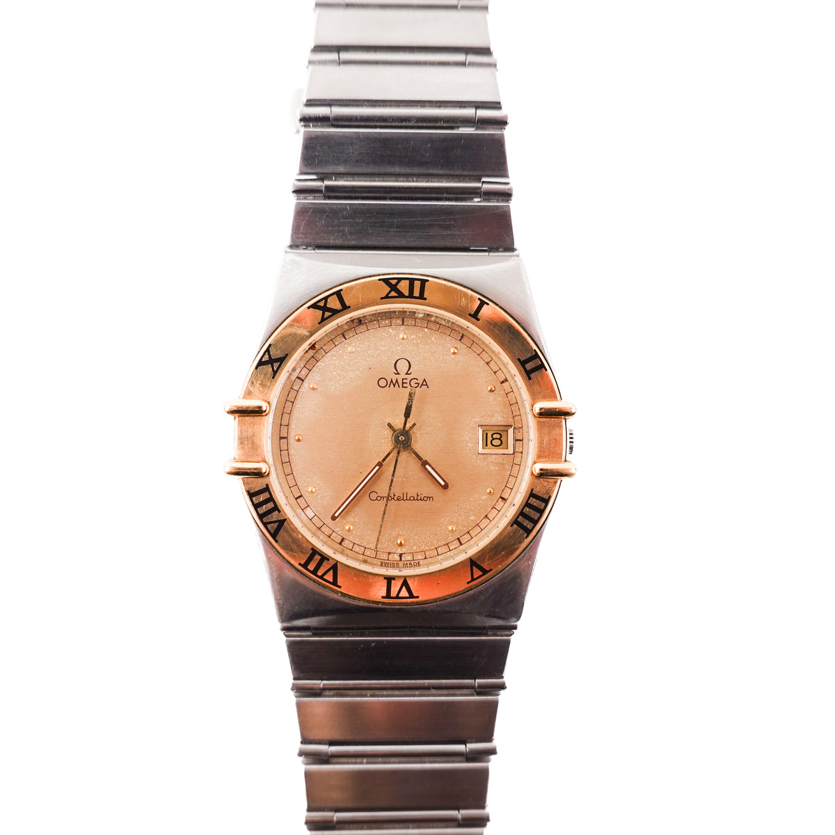 1980s Omega Constellation Two-Tone Roman Numeral Quartz Watch