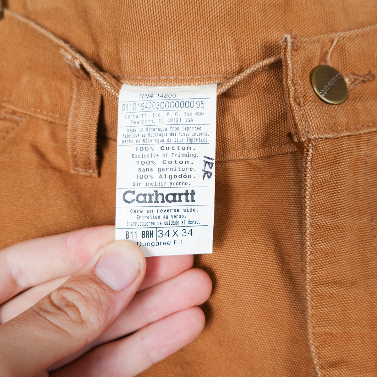 Carhartt Wheat Carpenter Pant - Size 34