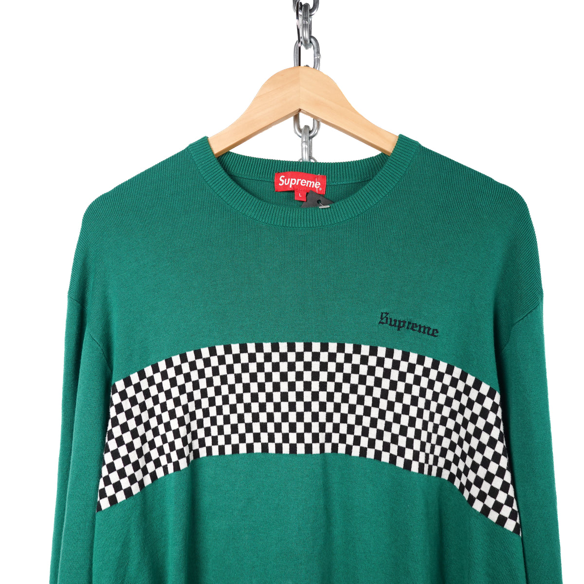 SS18 Supreme Checkered Panel Knit - Size L