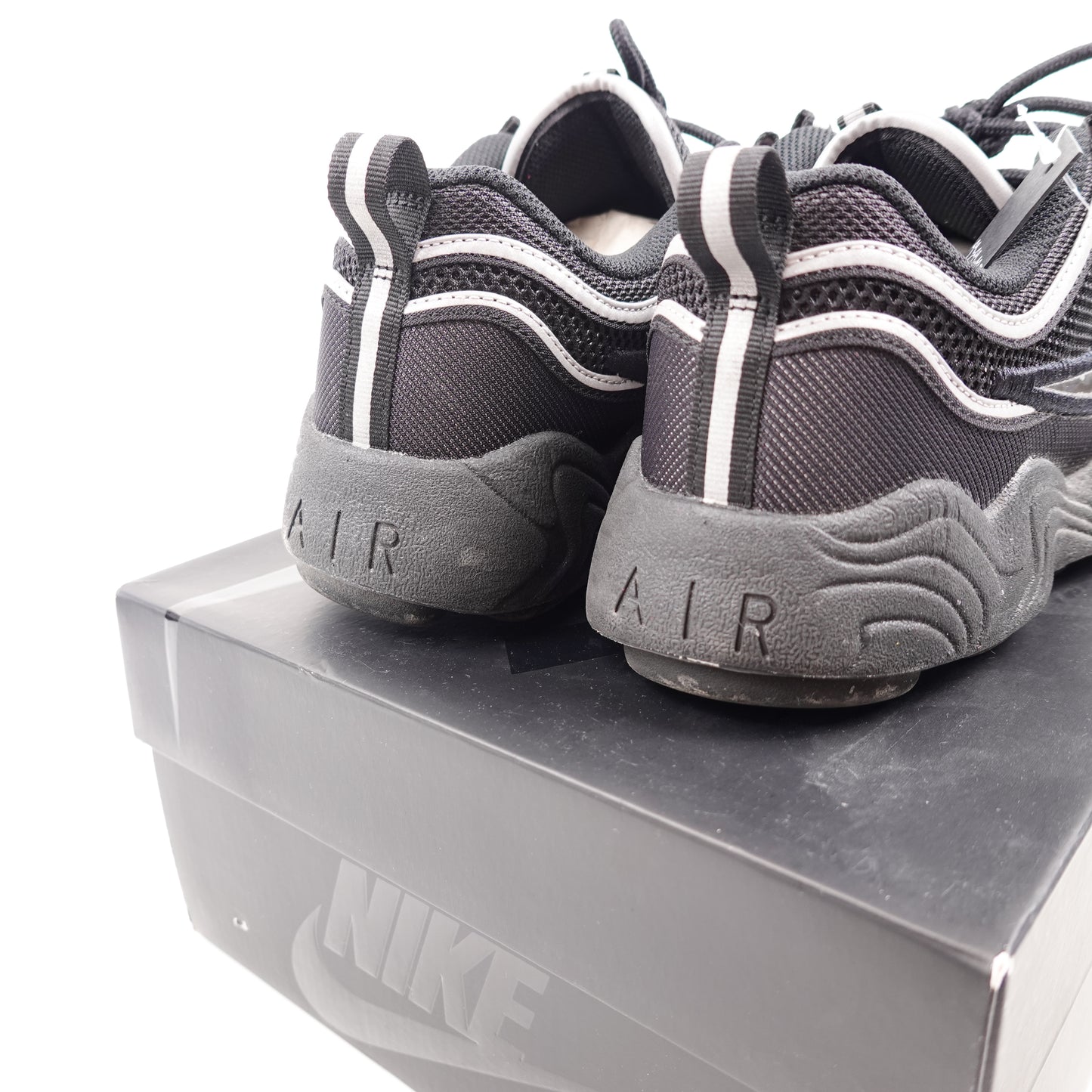 Nike Air Zoom Spiridon Black Metallic Silver - Size 7.5