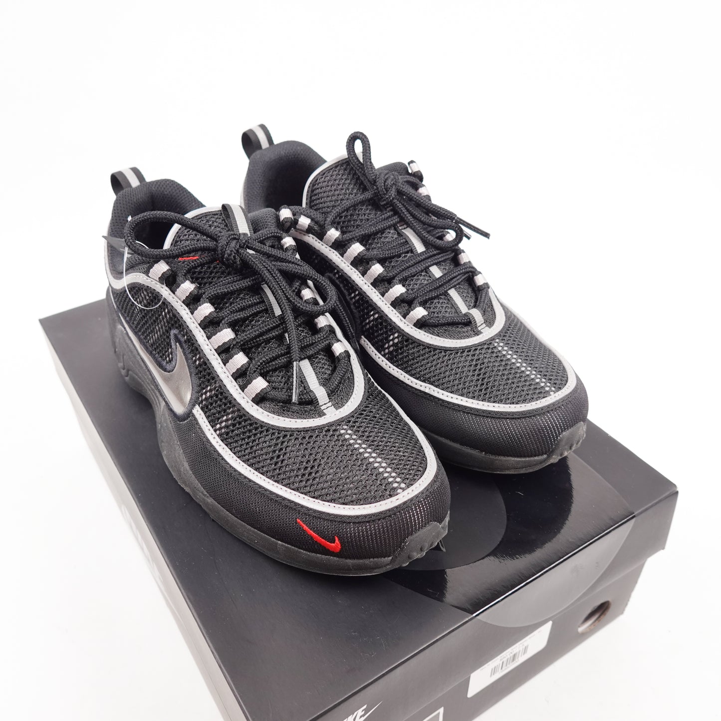 Nike Air Zoom Spiridon Black Metallic Silver - Size 7.5