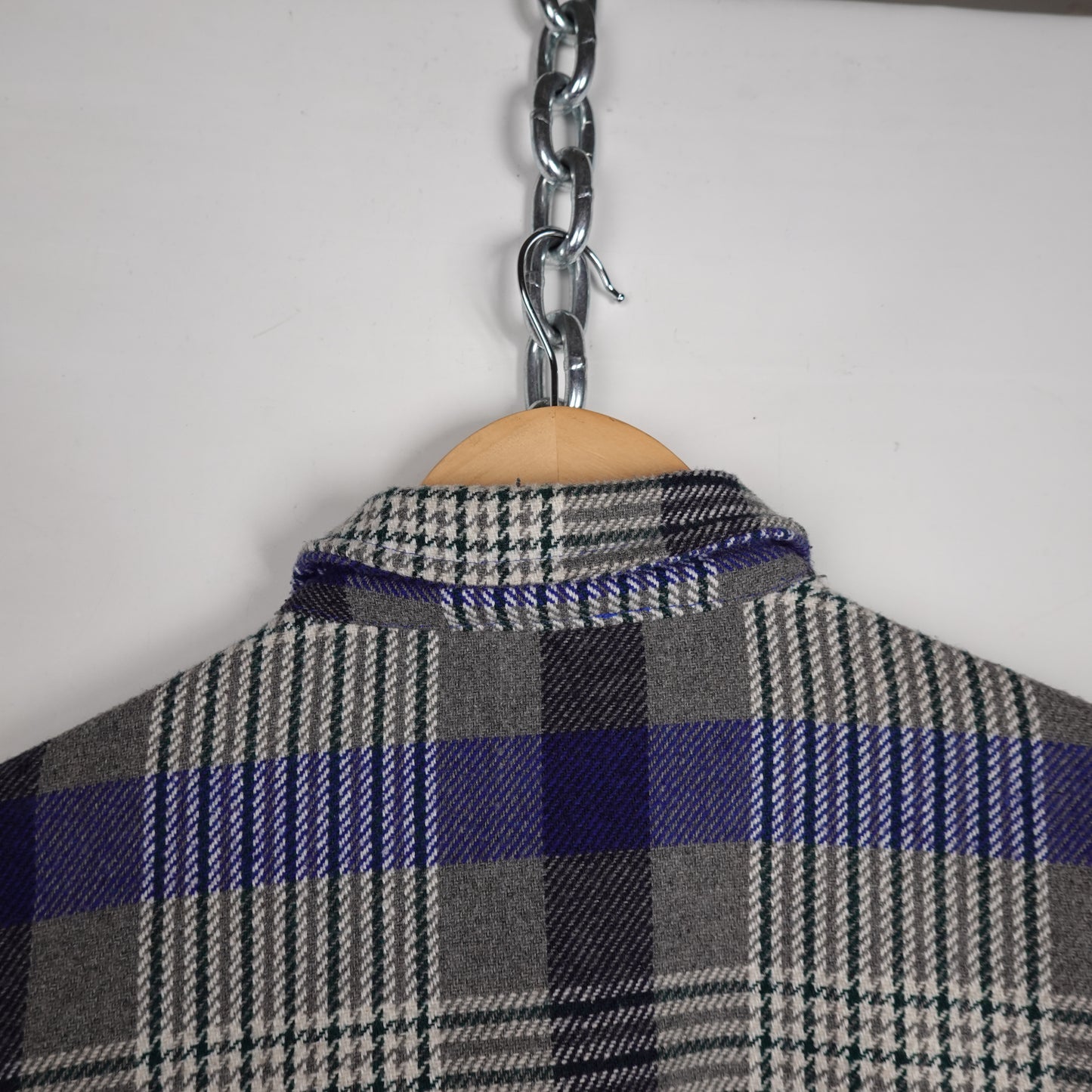 Pleasures Forces Plaid Overshirt Grey - Size L