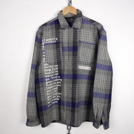 Pleasures Forces Plaid Overshirt Grey - Size L