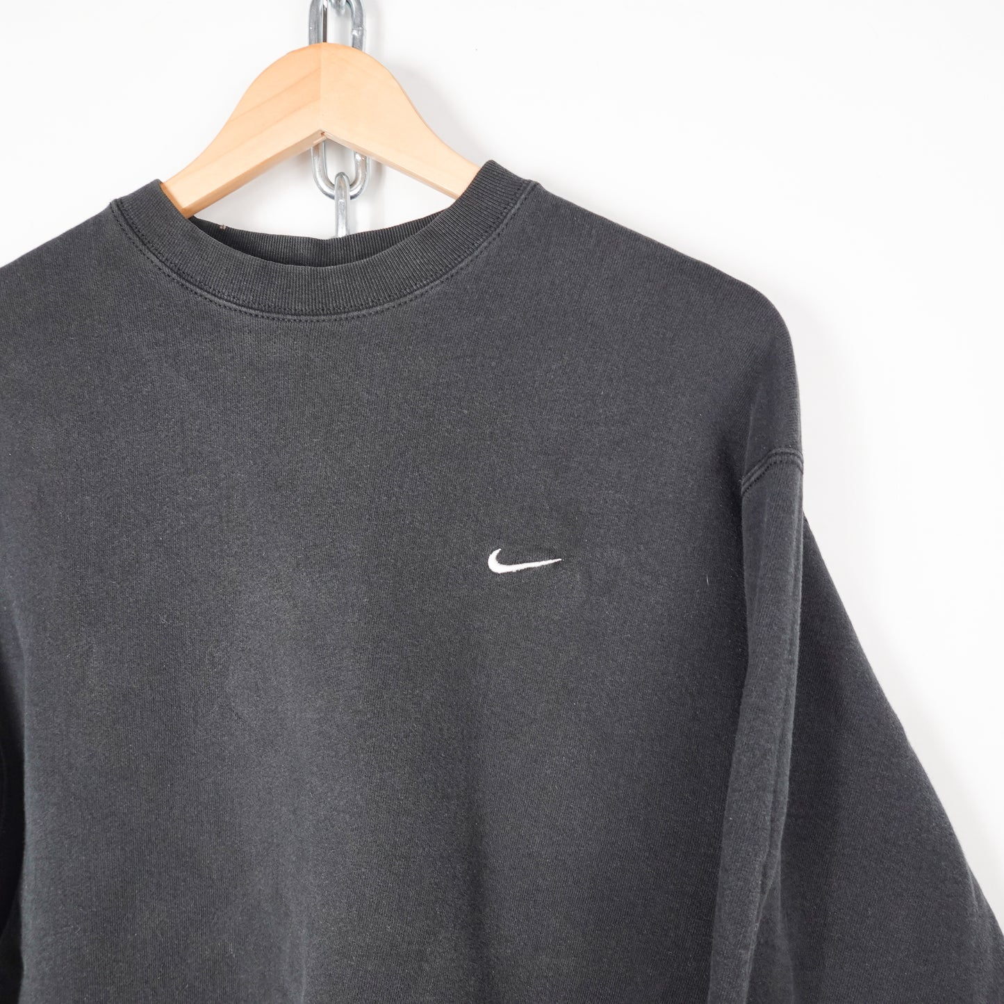Vintage Nike Swoosh Black Crewneck - Size L