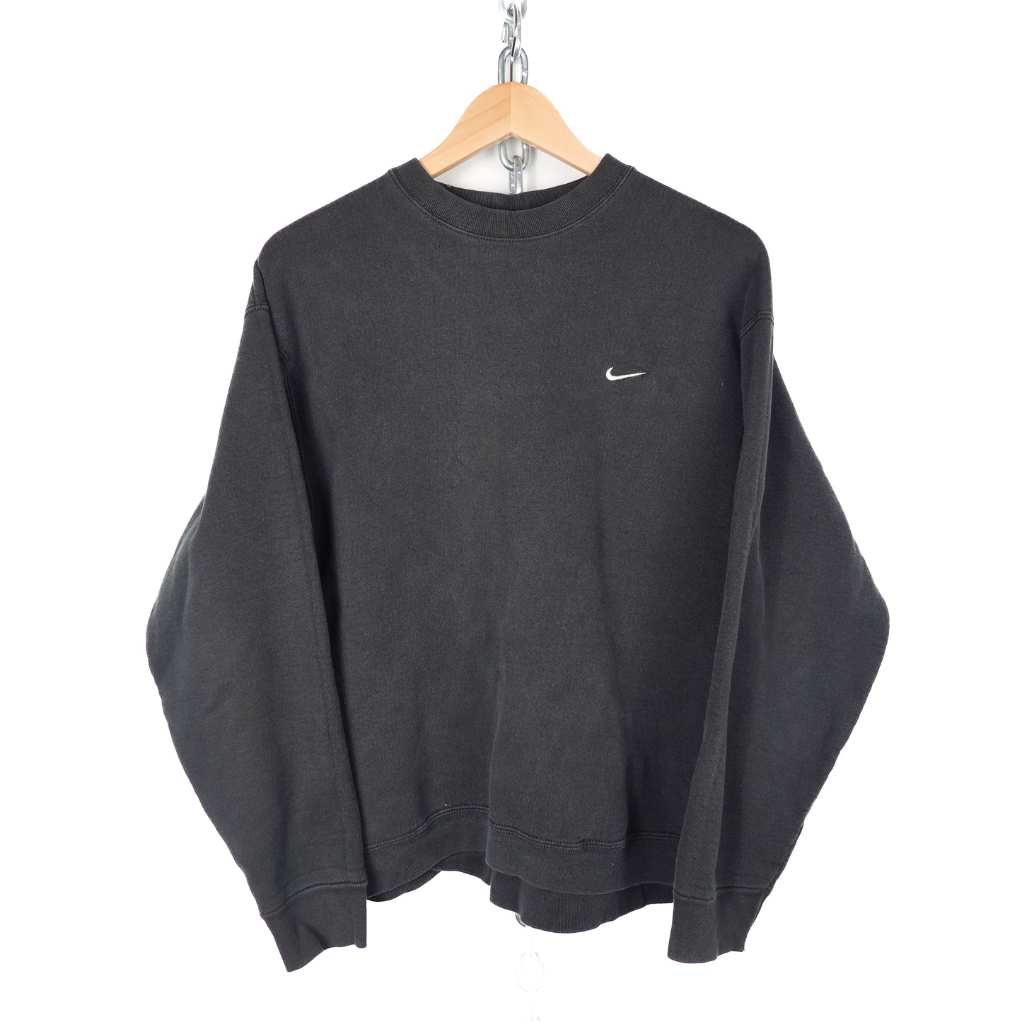 Vintage Nike Swoosh Black Crewneck - Size L