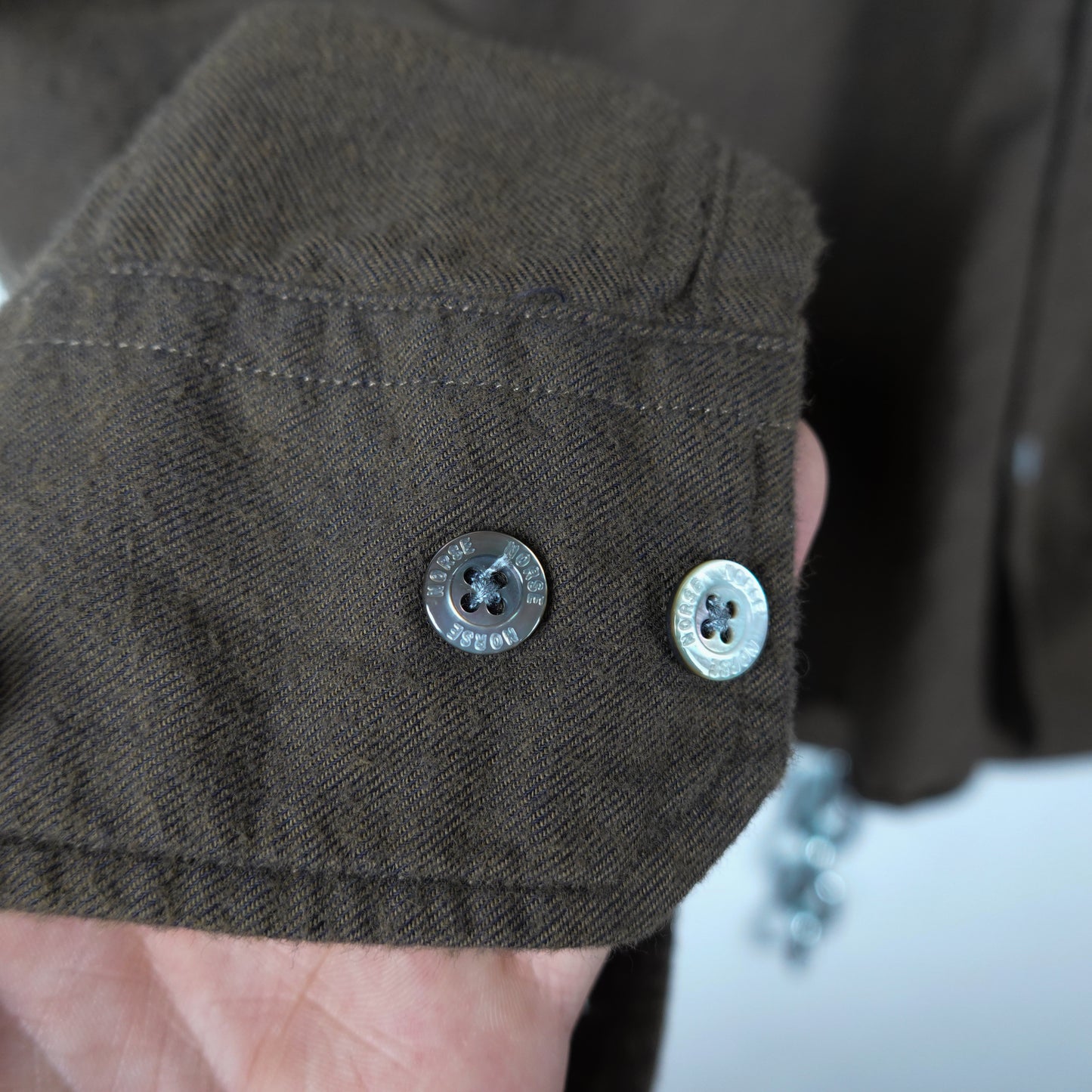 Norse Projects Green Button Up - Size L