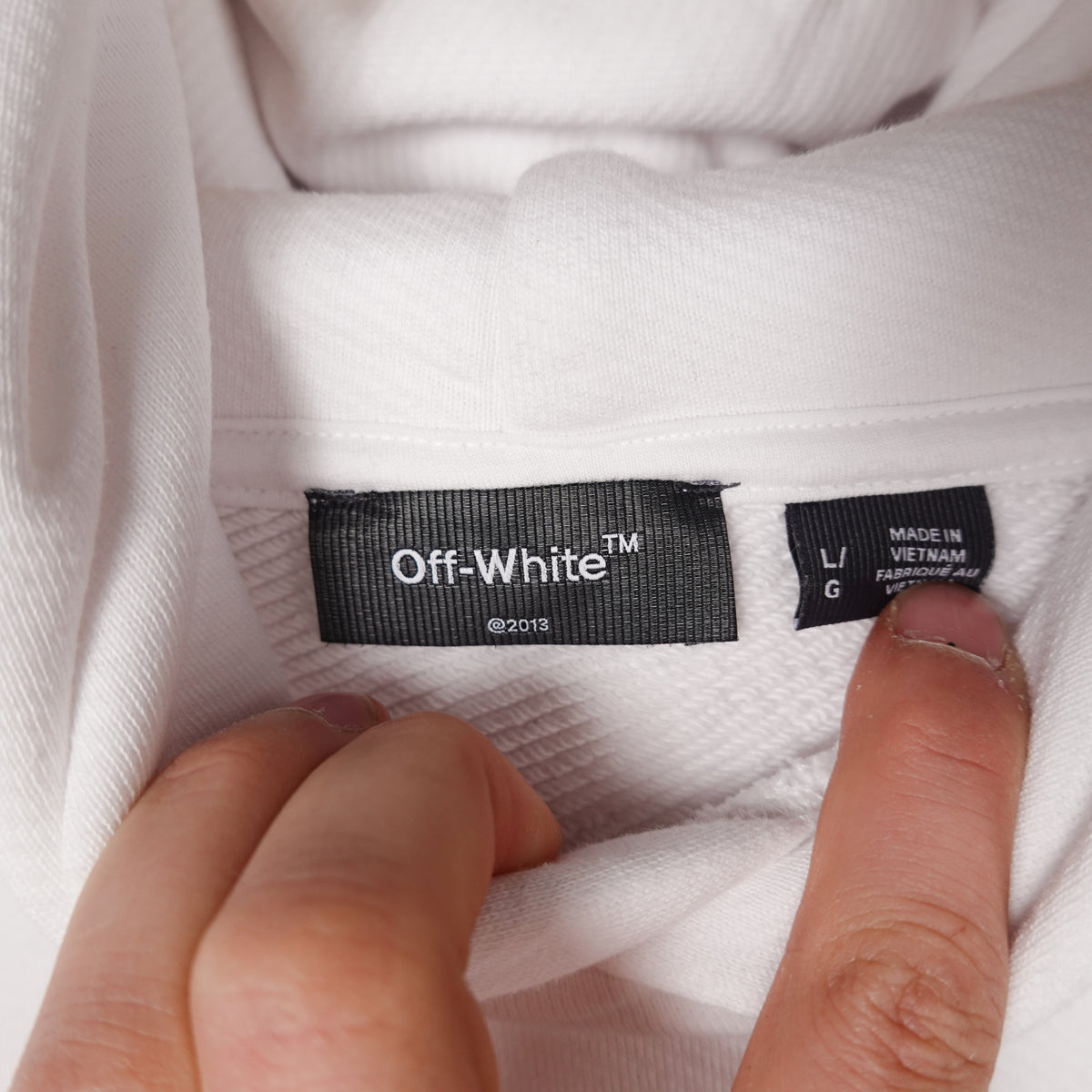 Off White Logo Hoodie - Size L
