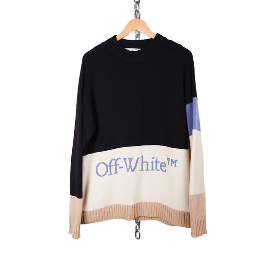 Off-White Wool Oversized Knit Sweater - Size S