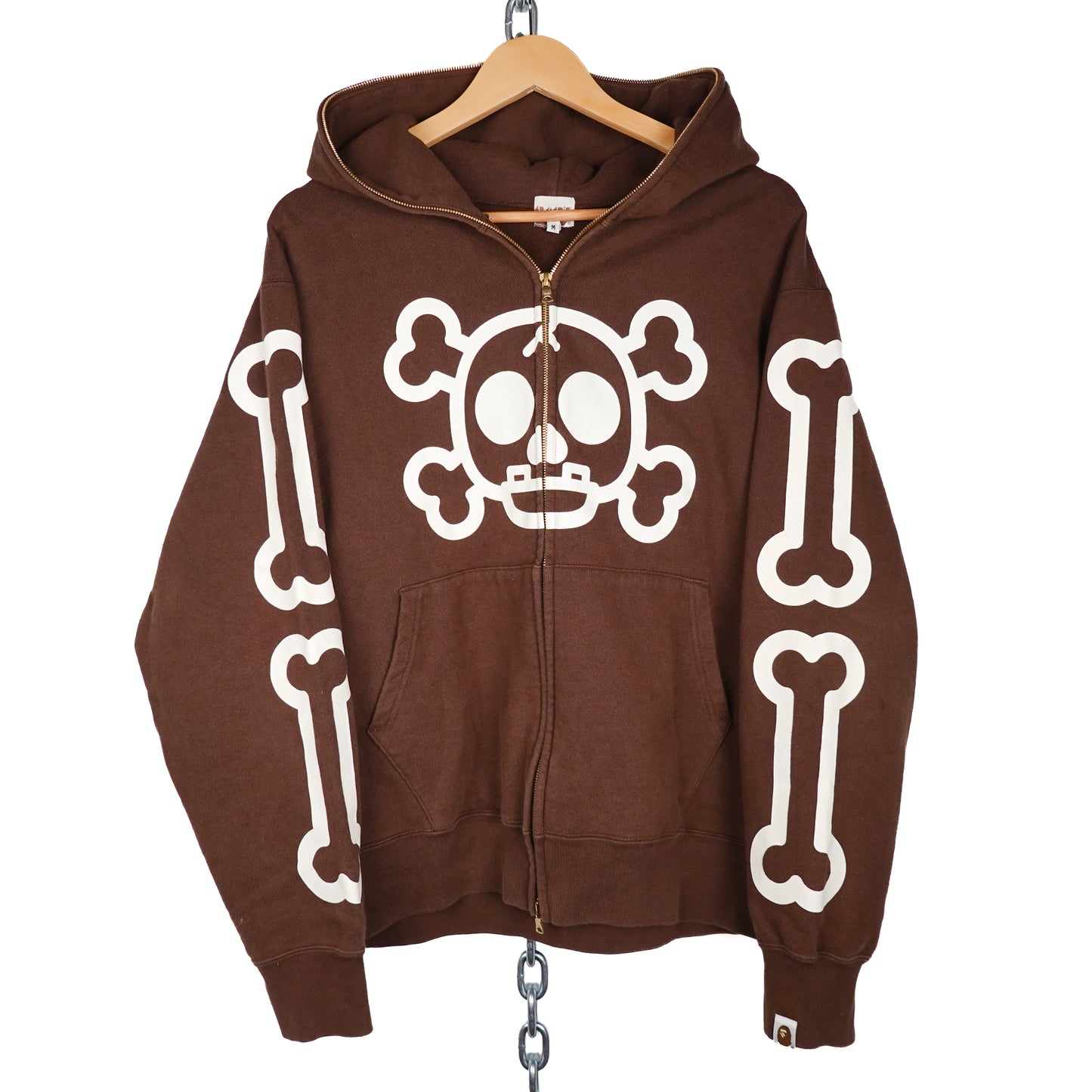 OG Bape Skull And Bones Full Zip Hoodie - Size M