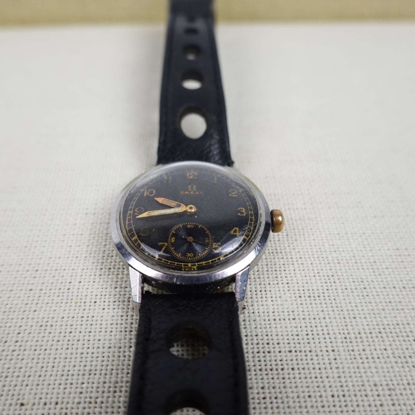 1940s Omega Manual Wind Gilt Watch Sub Dial