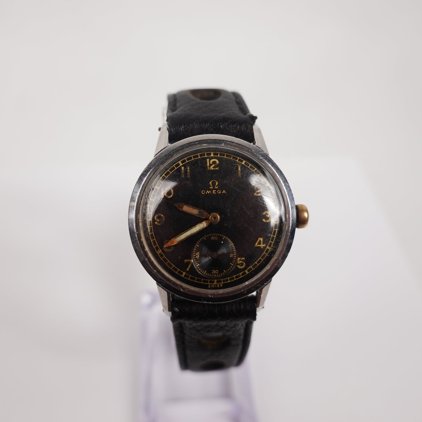1940s Omega Manual Wind Gilt Watch Sub Dial