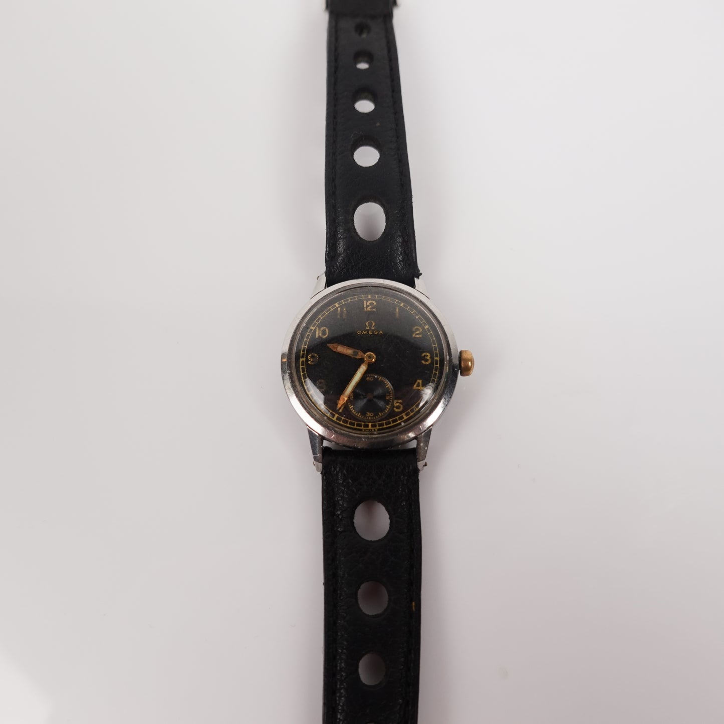 1940s Omega Manual Wind Gilt Watch Sub Dial