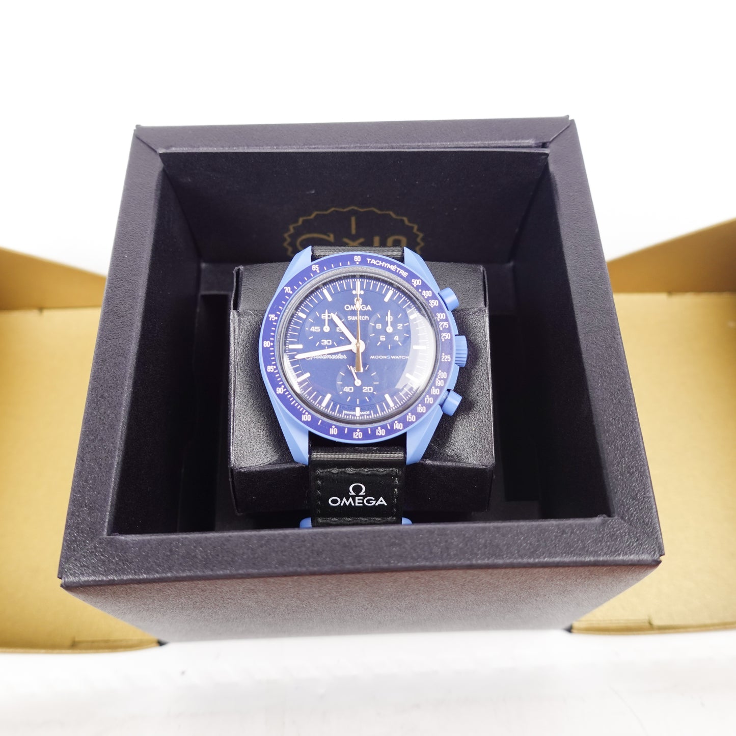 Swatch Omega Mission To Neptune Moonswatch Gold Hand Watch