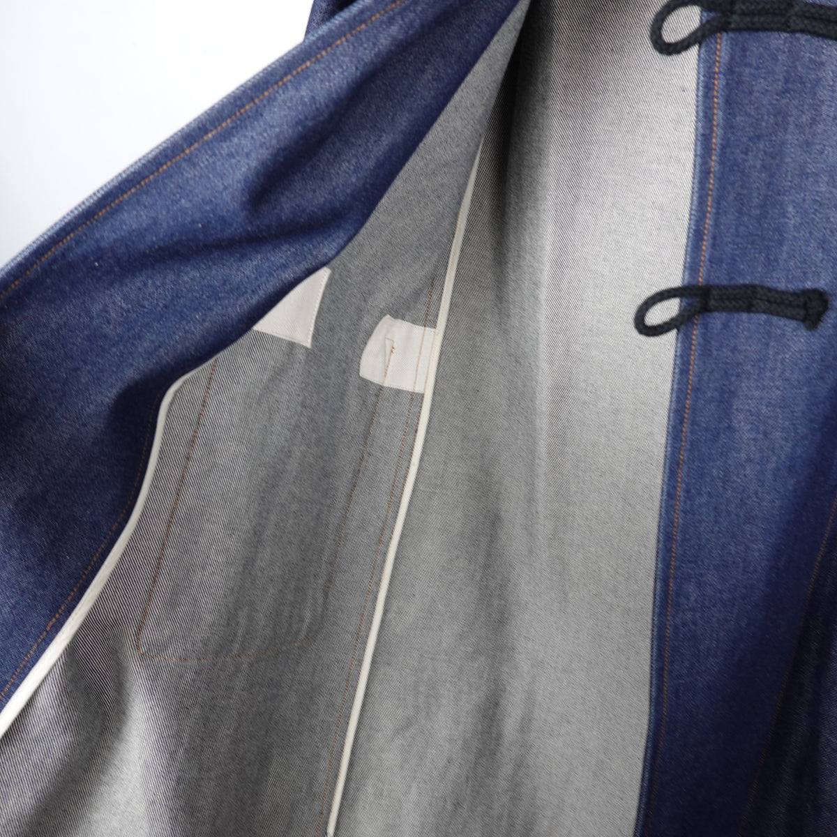 Orslow Raw Denim Duffle Coat - Size 0