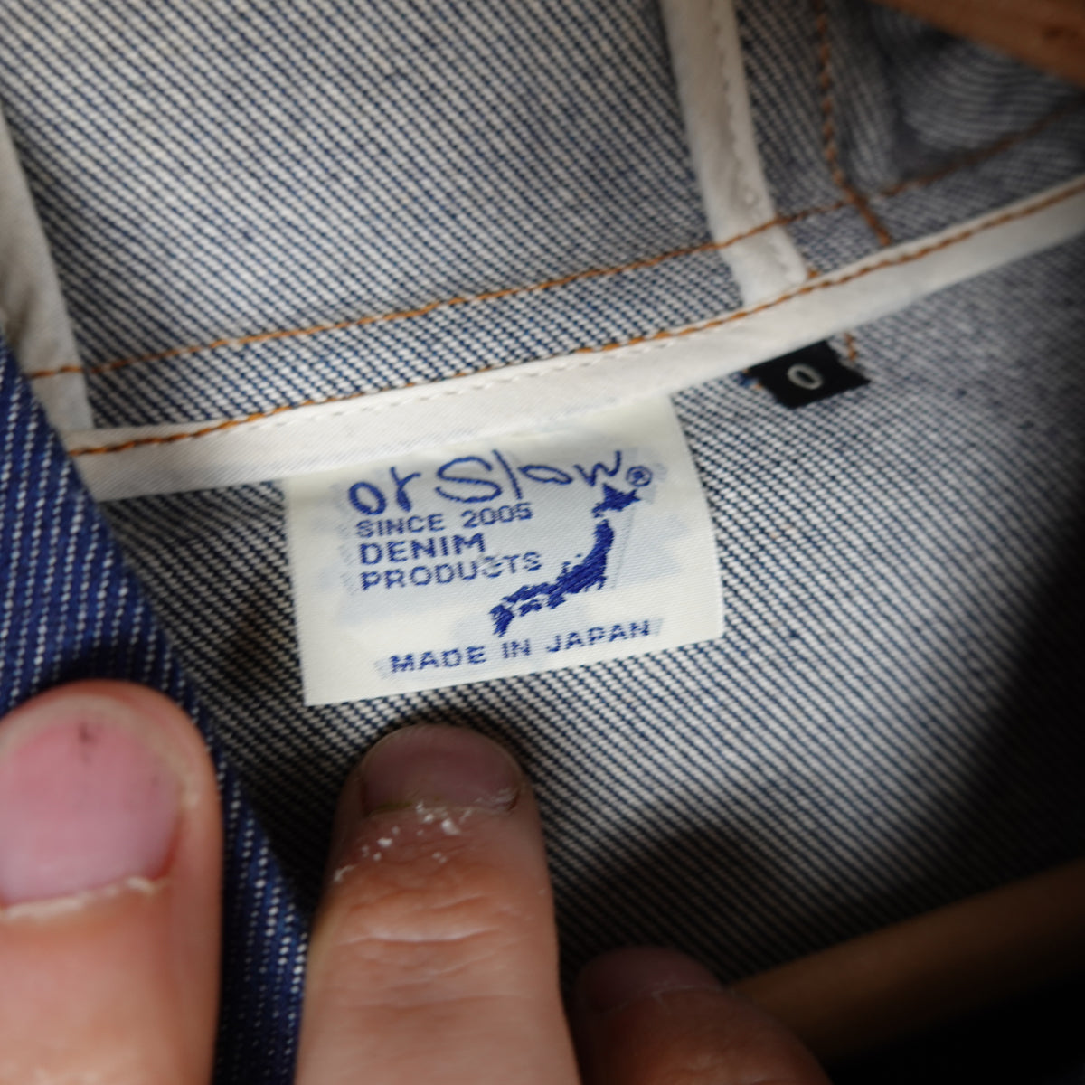 Orslow Raw Denim Duffle Coat - Size 0