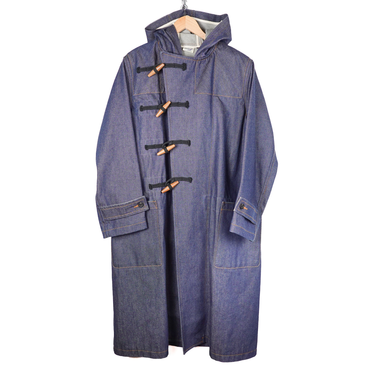Orslow Raw Denim Duffle Coat - Size 0