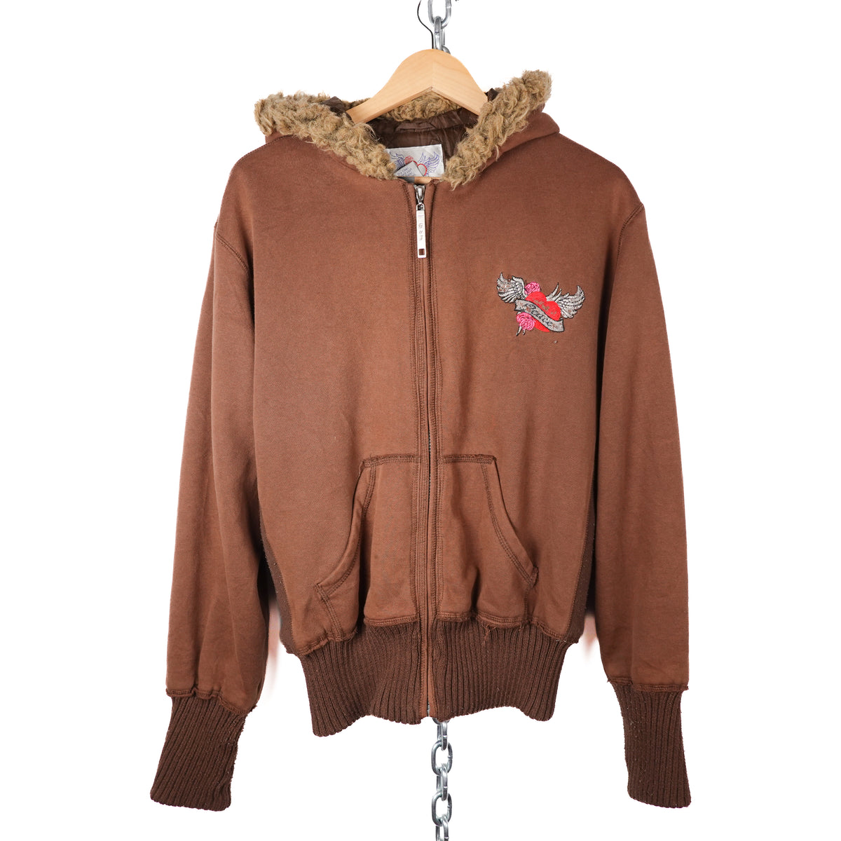 Y2K Peace Zip Up Hoodie - Size L