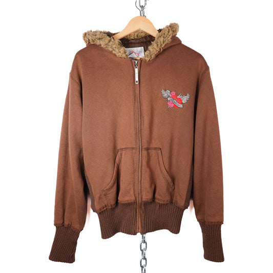 Y2K Peace Zip Up Hoodie - Size L