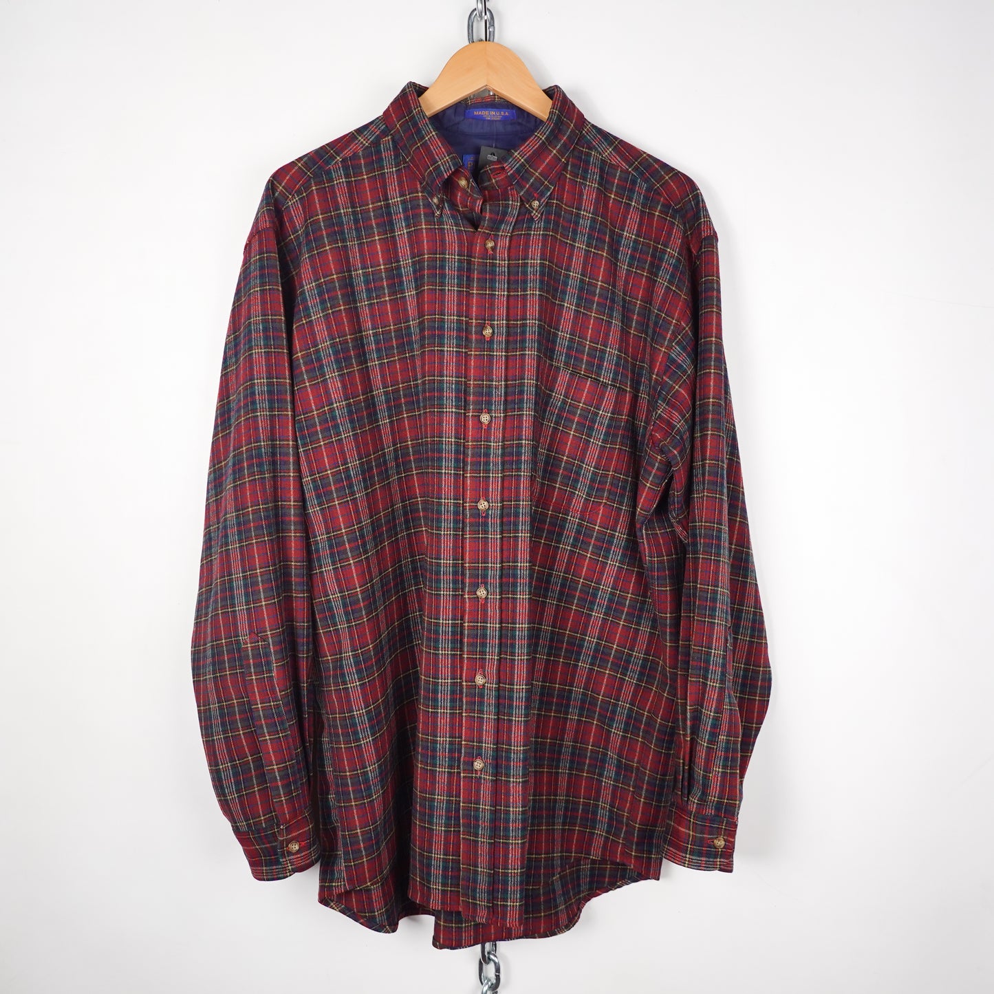Pendleton Red/Green Wool Button Up - Size XL