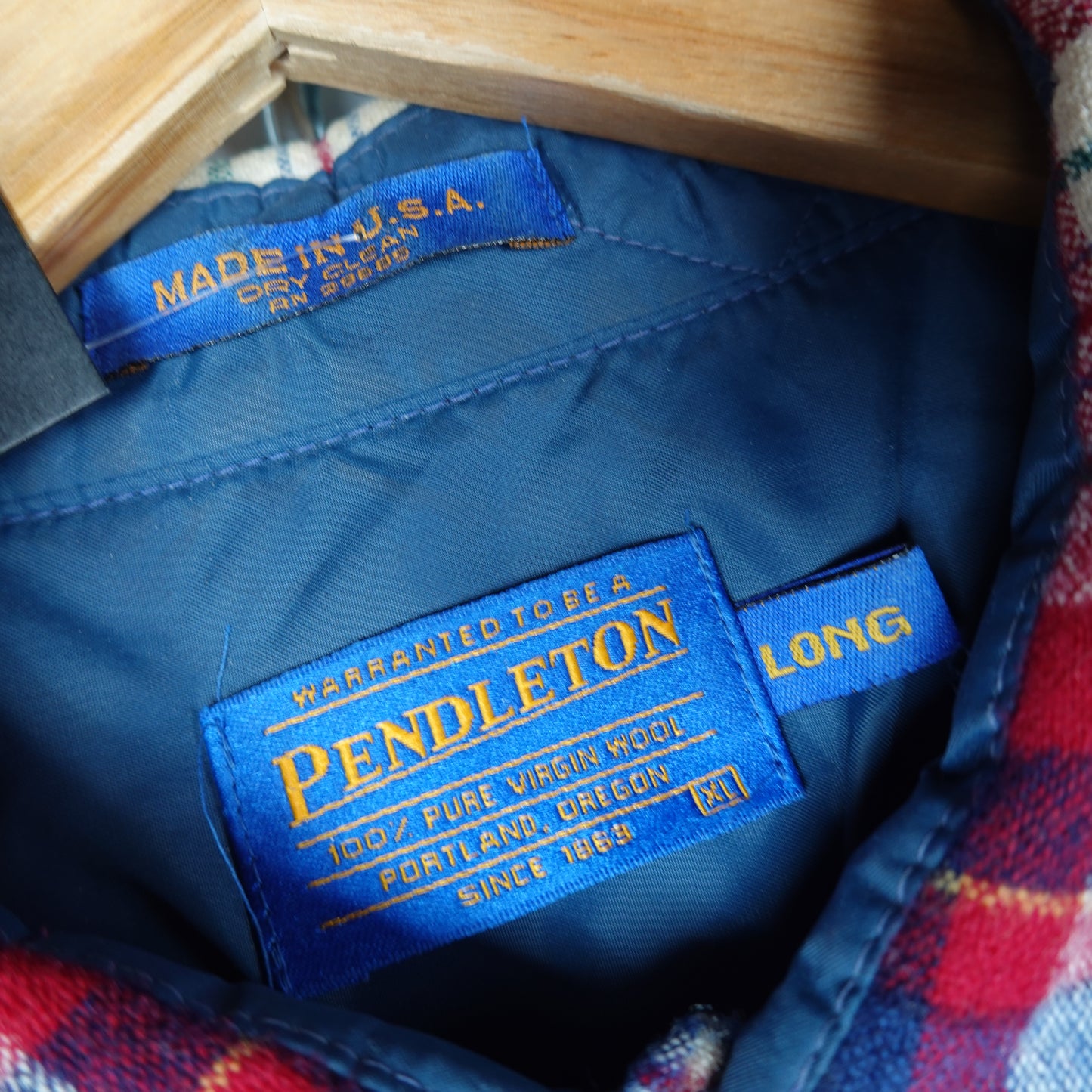Pendleton Red/Blue Wool Flannel - Size XL