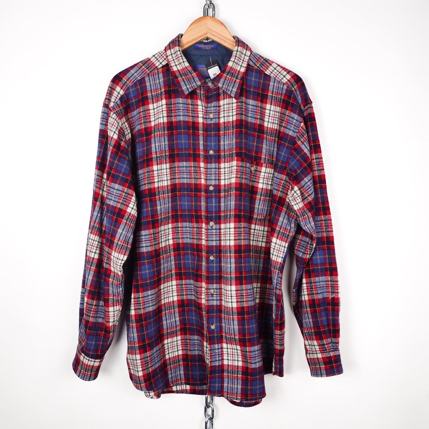 Pendleton Red/Blue Wool Flannel - Size XL
