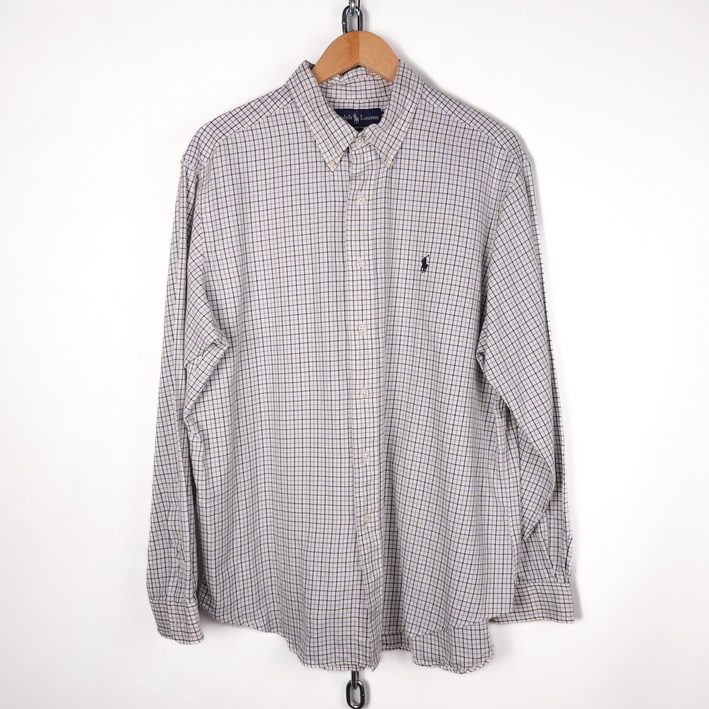 Polo RL Blue/Black Button Up Shirt - Size XL
