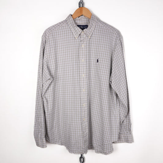 Polo RL Blue/Black Button Up Shirt - Size XL