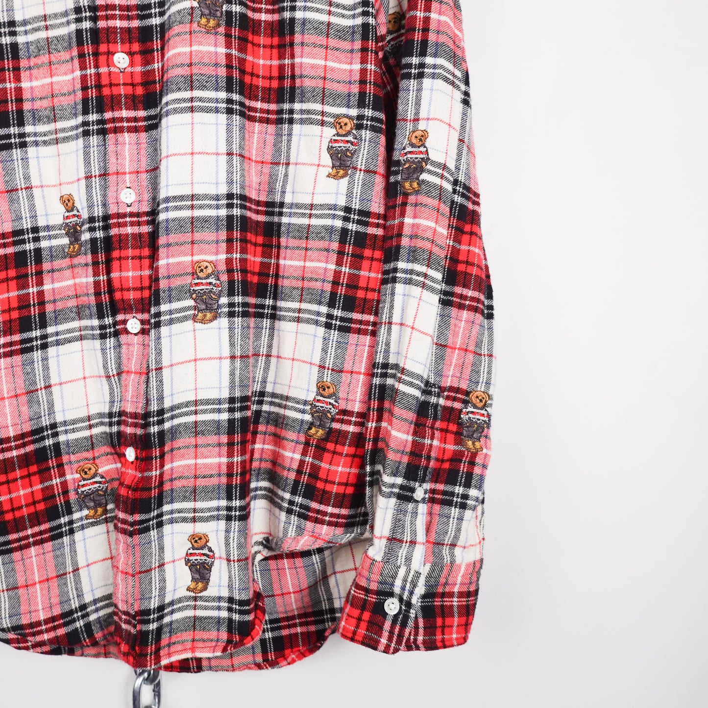 Polo RL Bear Red/White Flannel - Size L