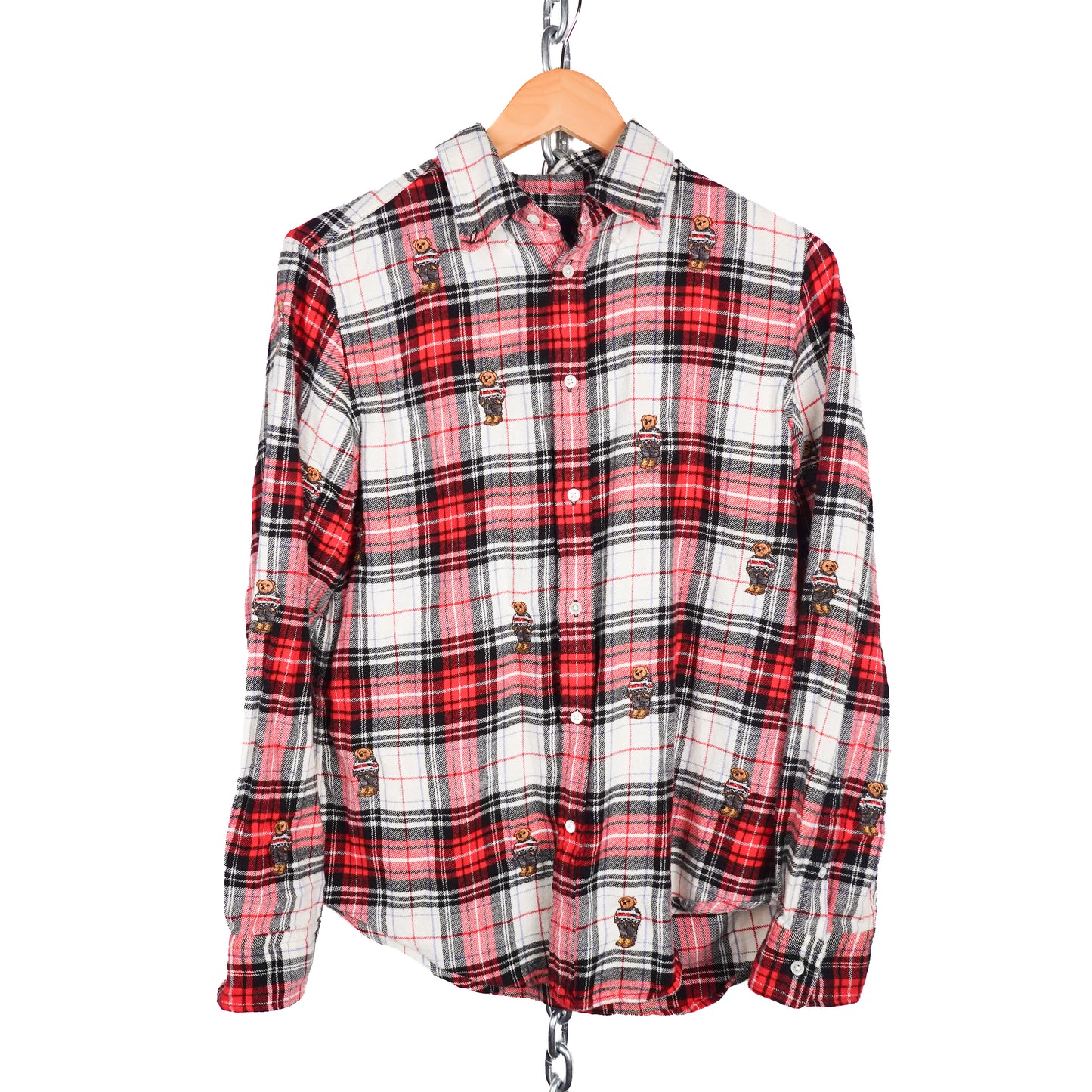 Polo RL Bear Red/White Flannel - Size L