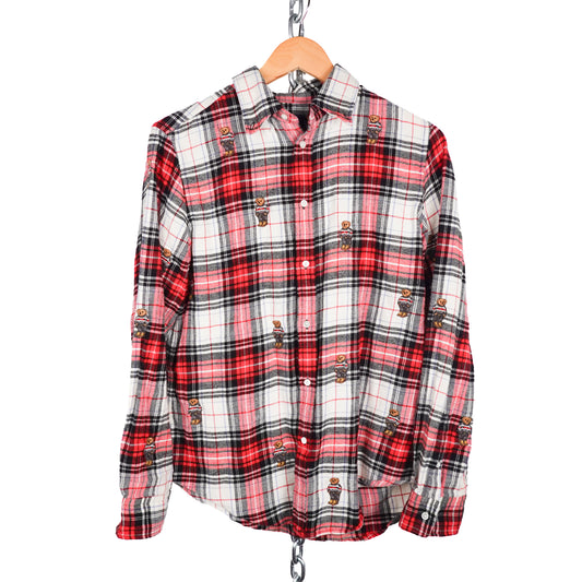 Polo RL Bear Red/White Flannel - Size L