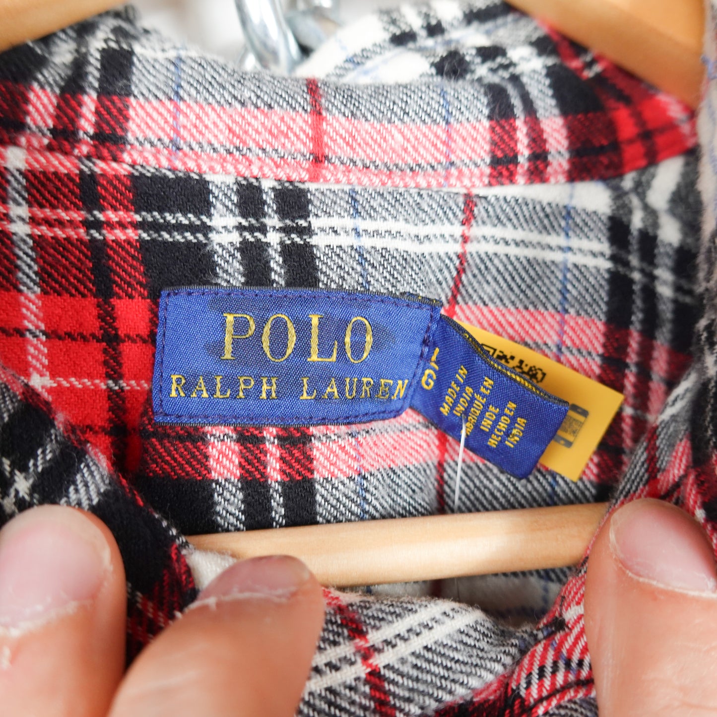 Polo RL Bear Red/White Flannel - Size L