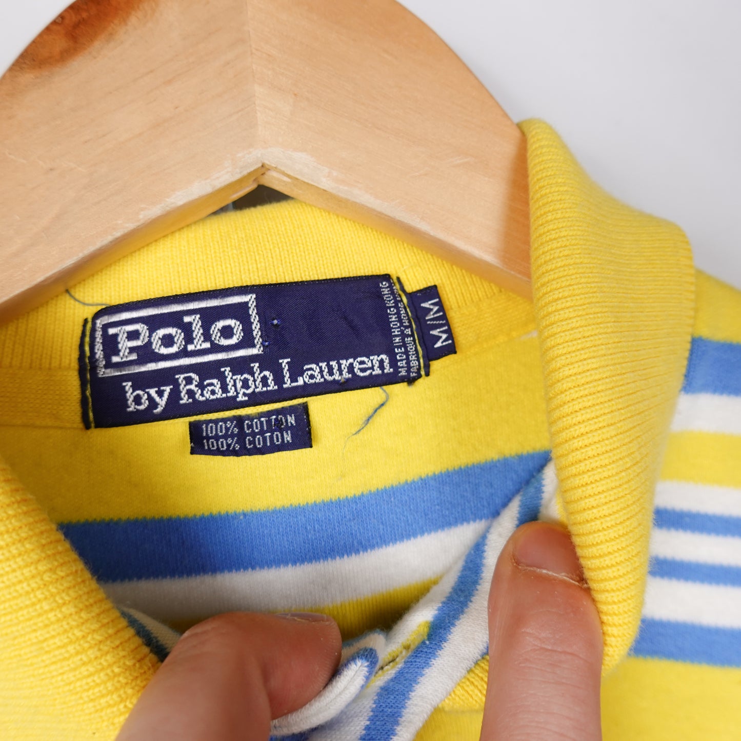 Polo RL Striped Polo Shirt Yellow/Blue - Size M
