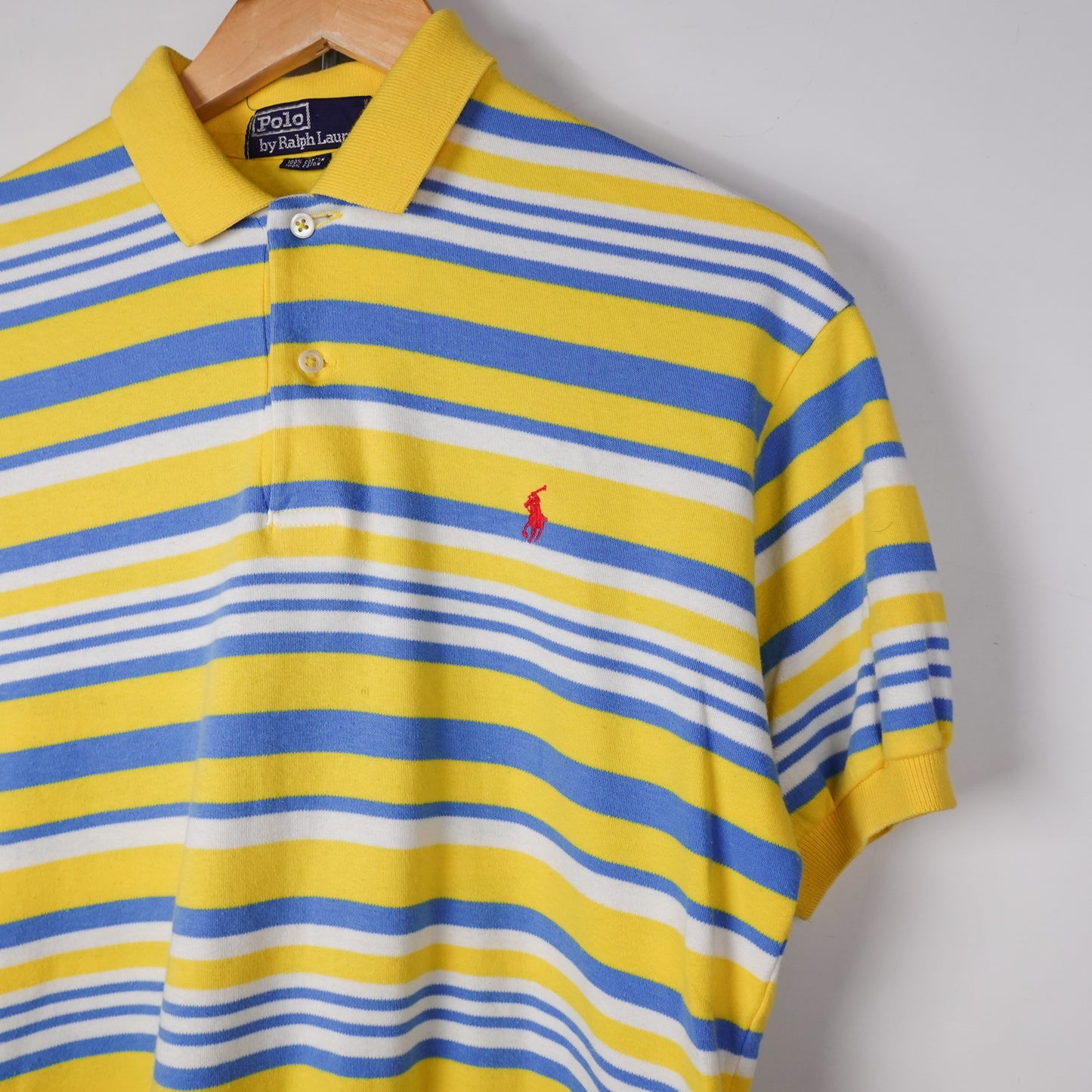 Polo RL Striped Polo Shirt Yellow/Blue - Size M