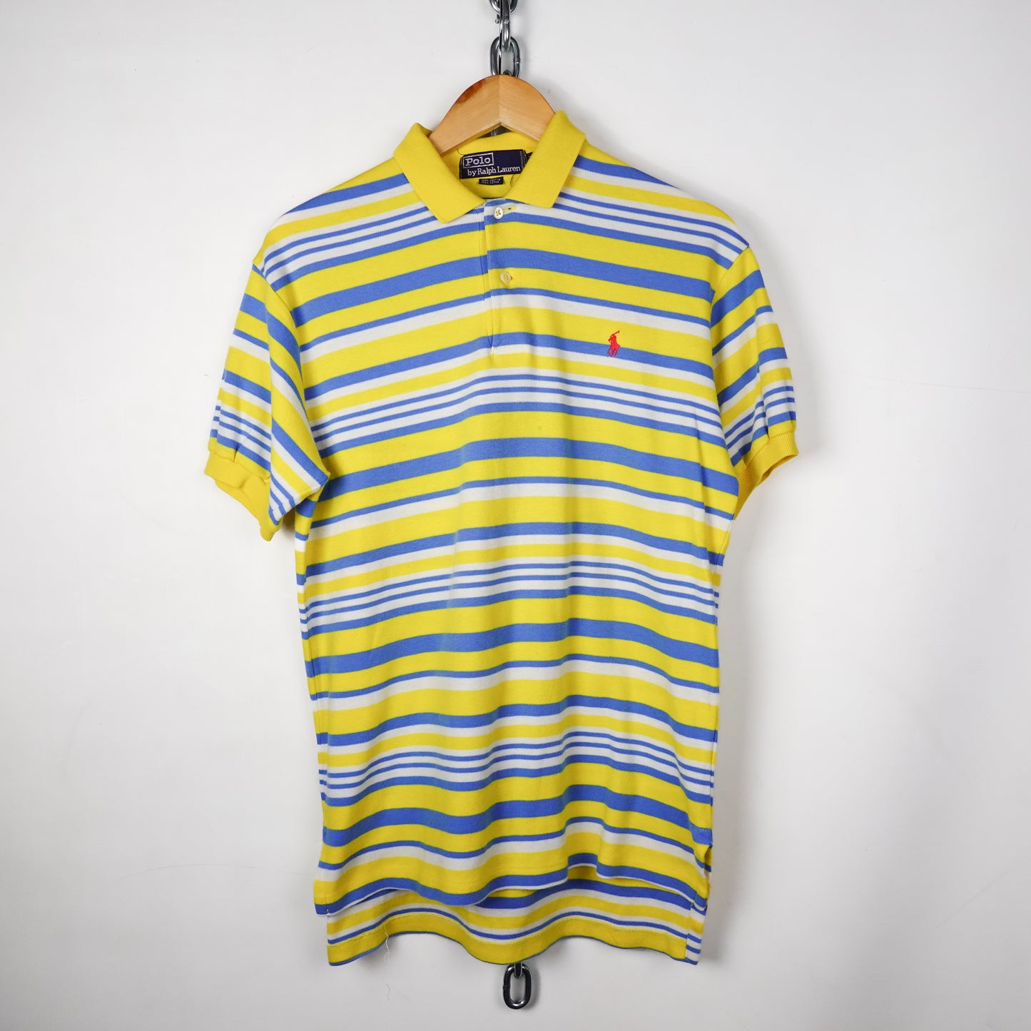 Polo RL Striped Polo Shirt Yellow/Blue - Size M