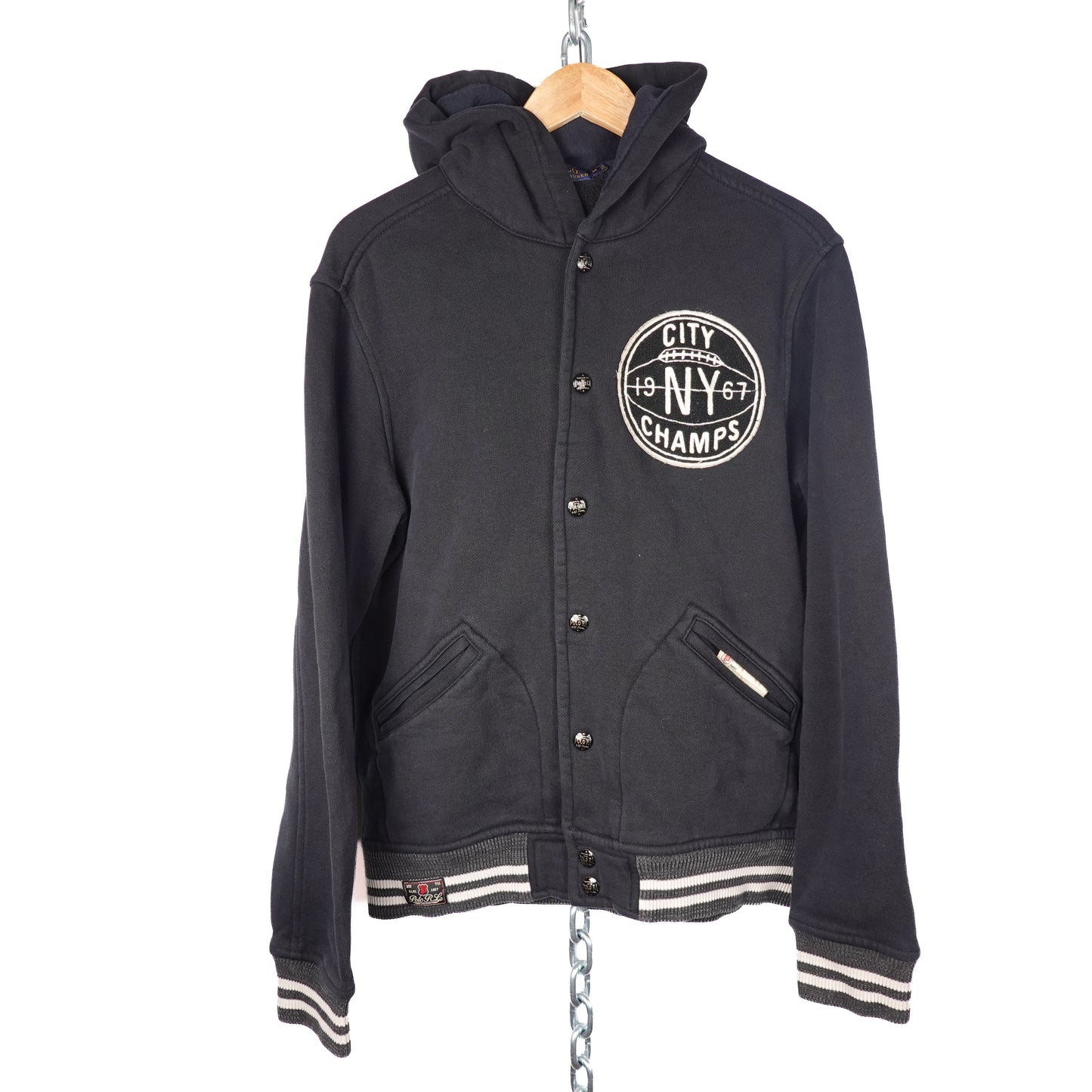 Polo RL Varsity Hooded Cotton Varsity Sweater - Size M