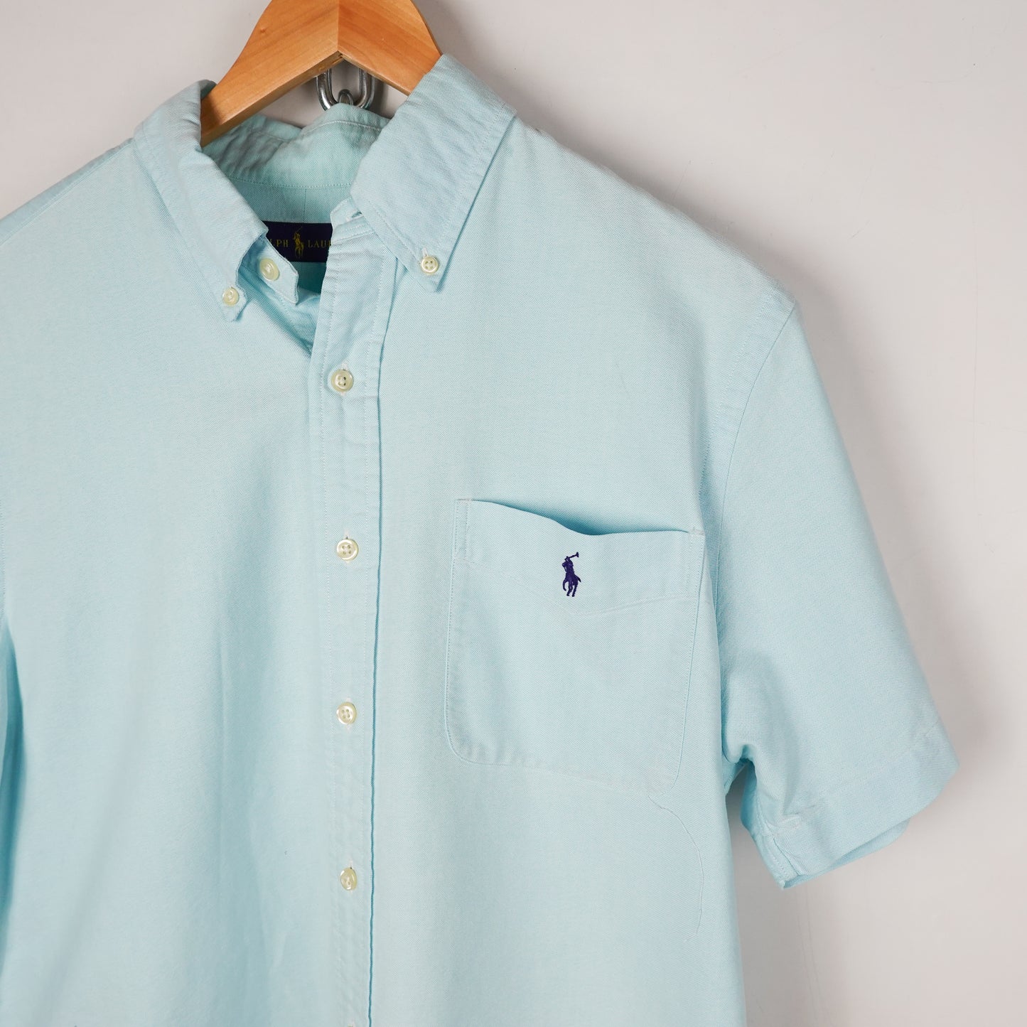 Polo RL Blue SS Button Up - Size L
