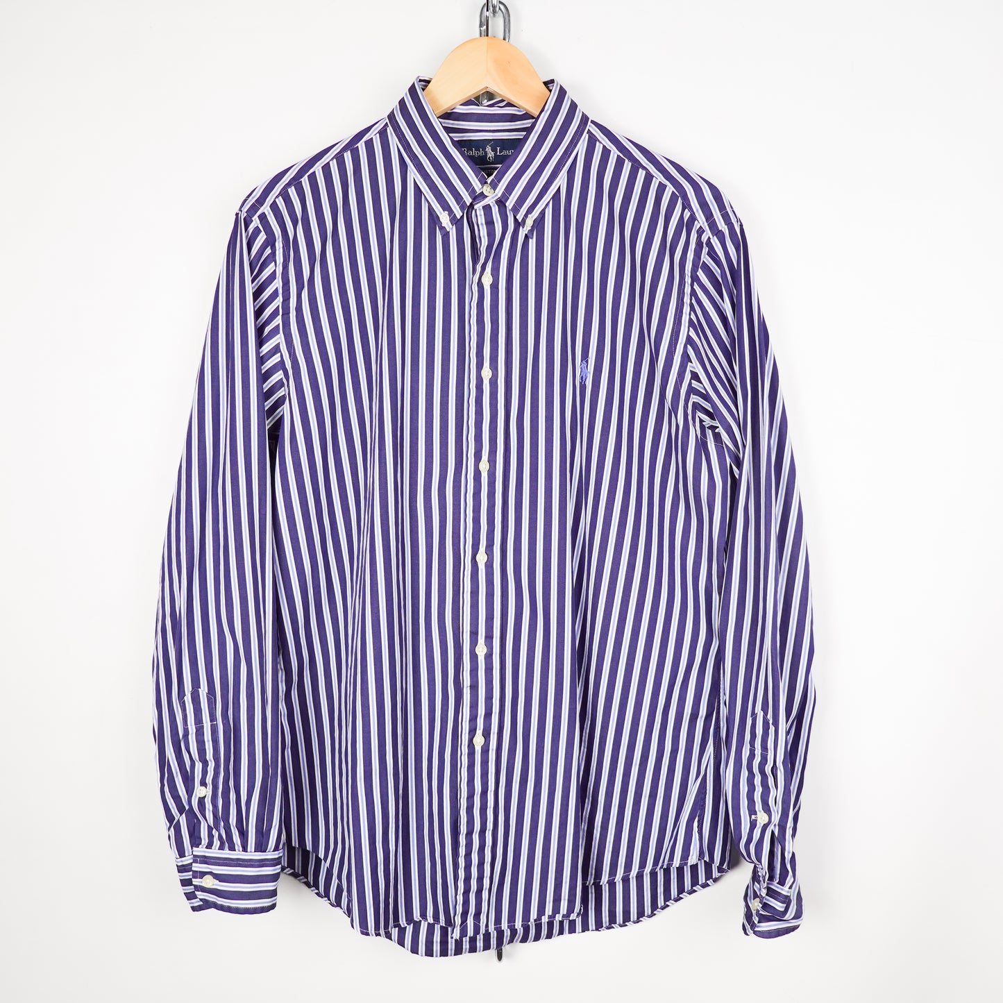 Polo RL Blue Striped Button Up Shirt - Size L