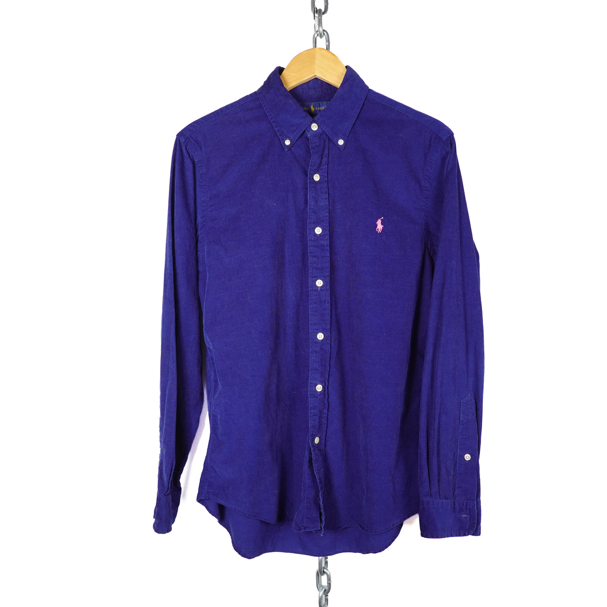 Polo RL Navy/Pink Corduroy Button Up - Size M