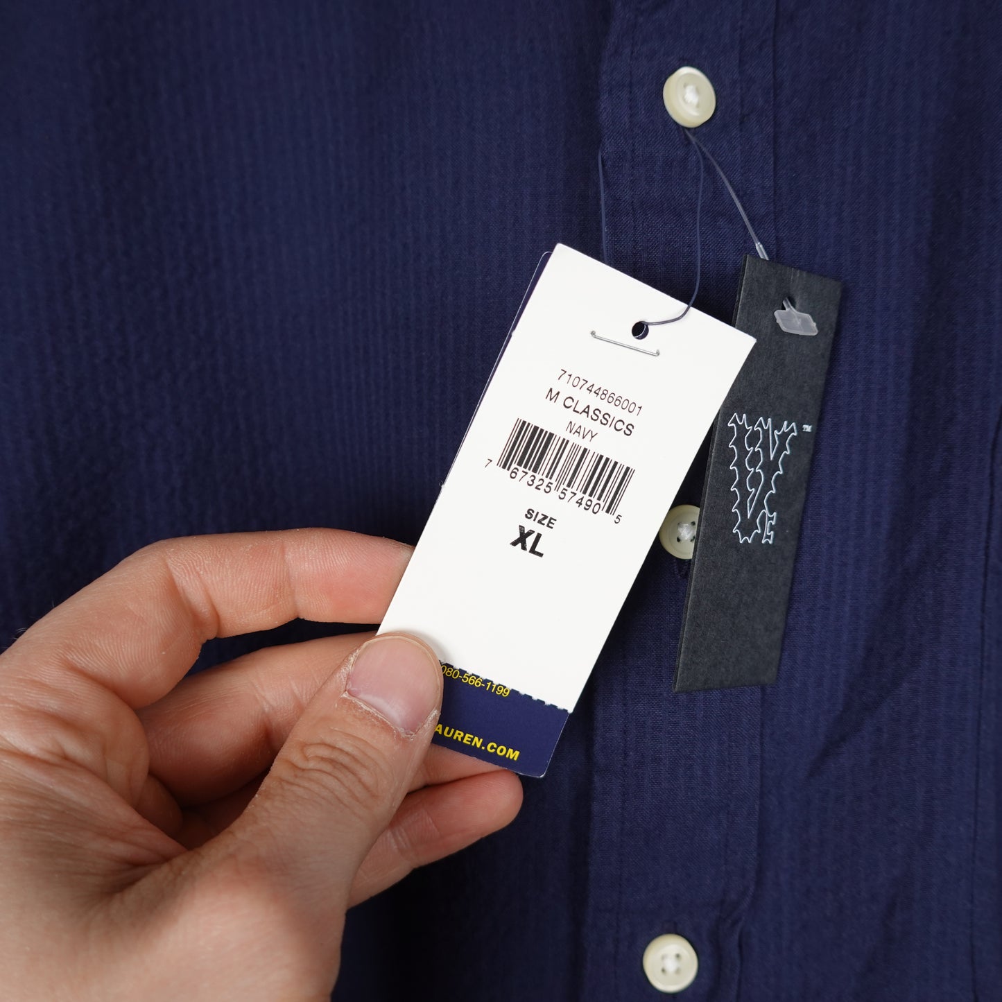 Polo RL SS Navy Button Up - Size XL