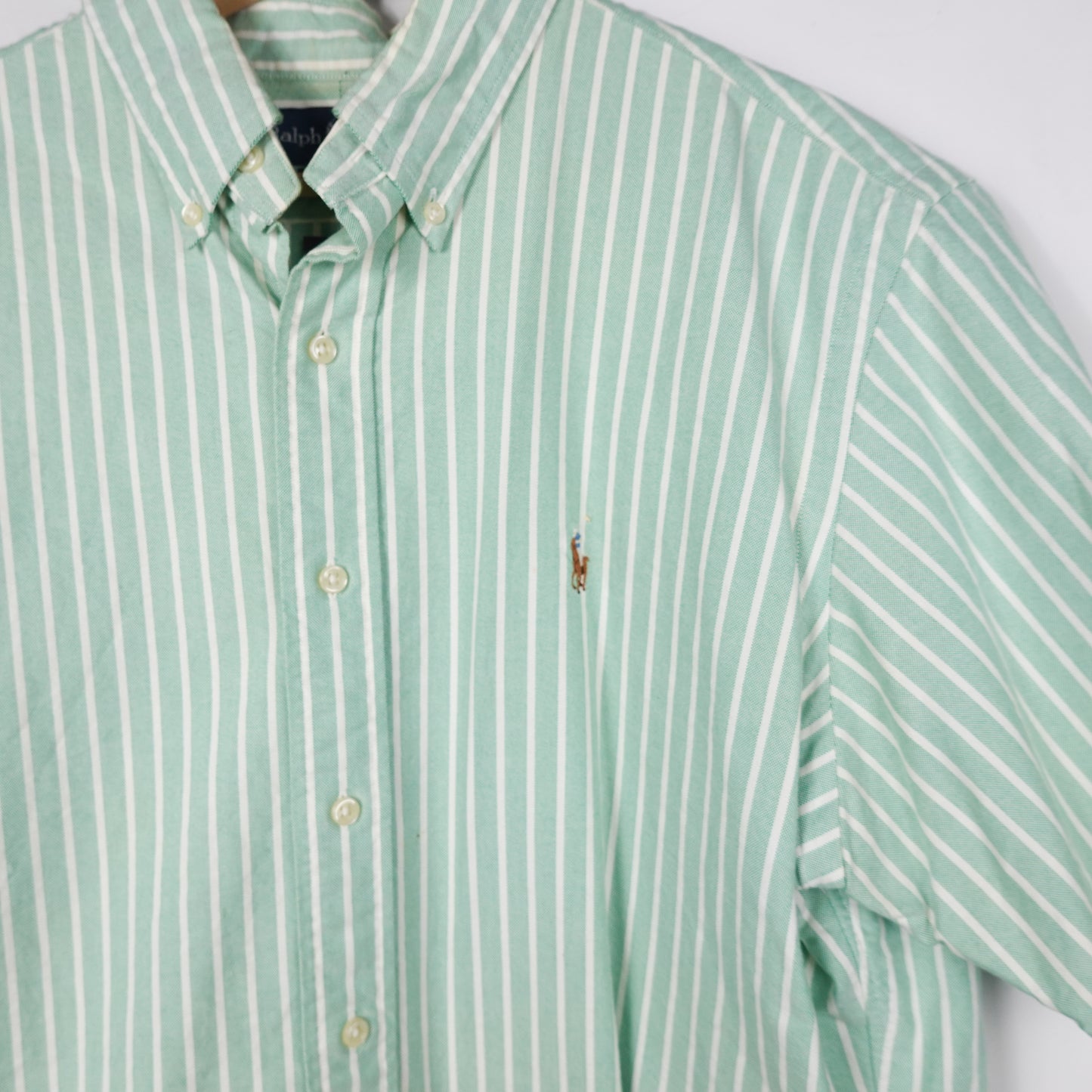 Polo RL Striped SS Button Up GREEN - Size L