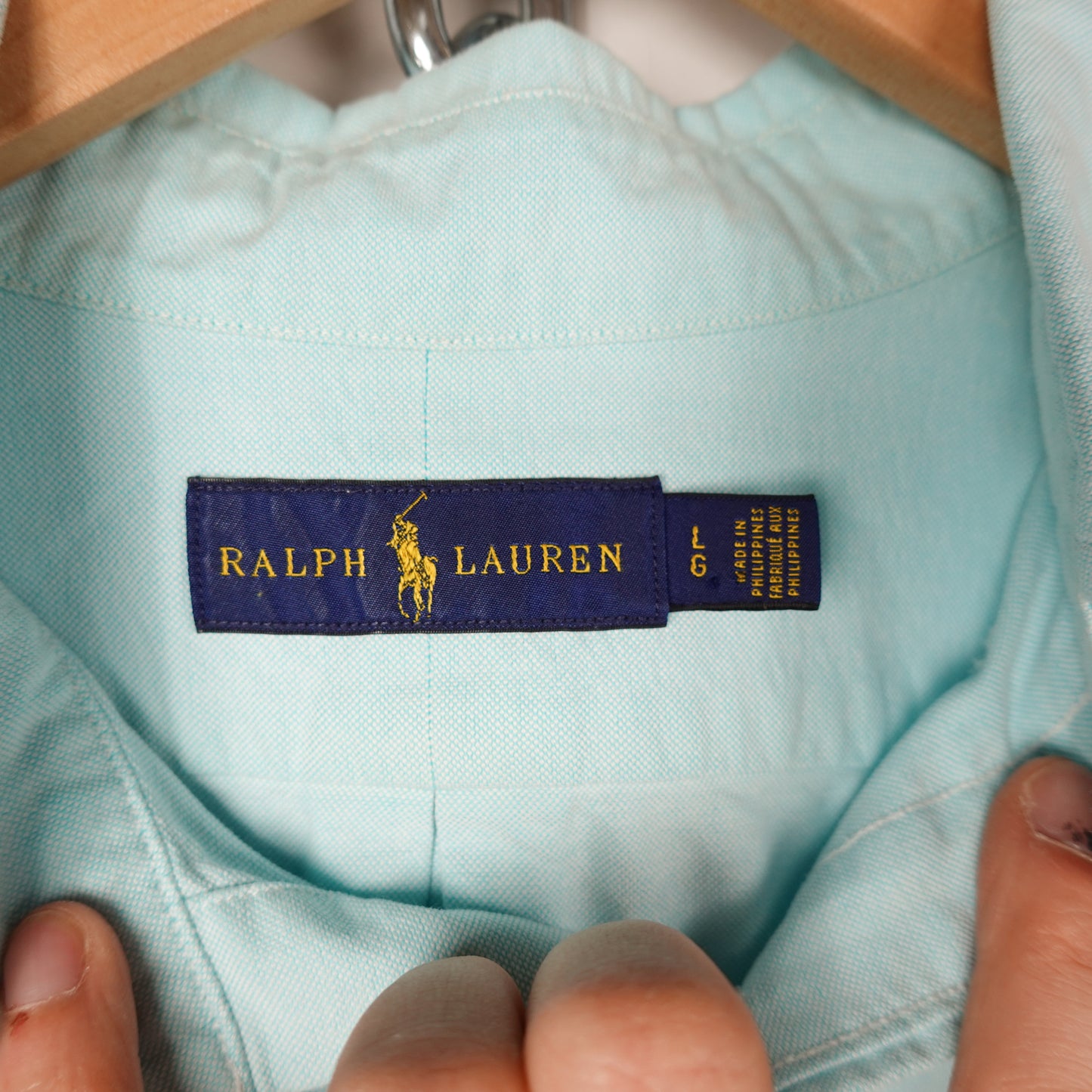 Polo RL Blue SS Button Up - Size L