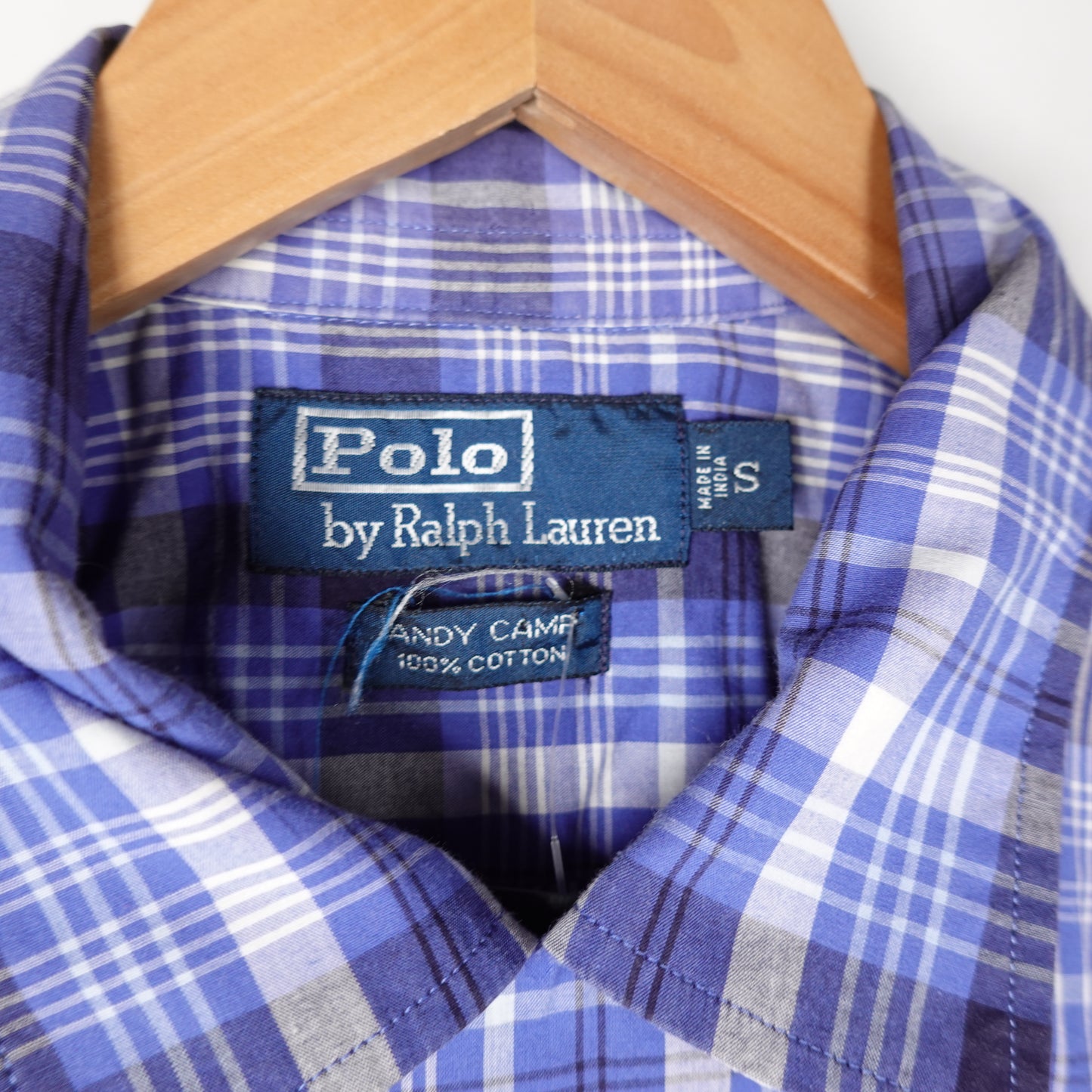 Polo Blue Plaid SS Button Up - Size S