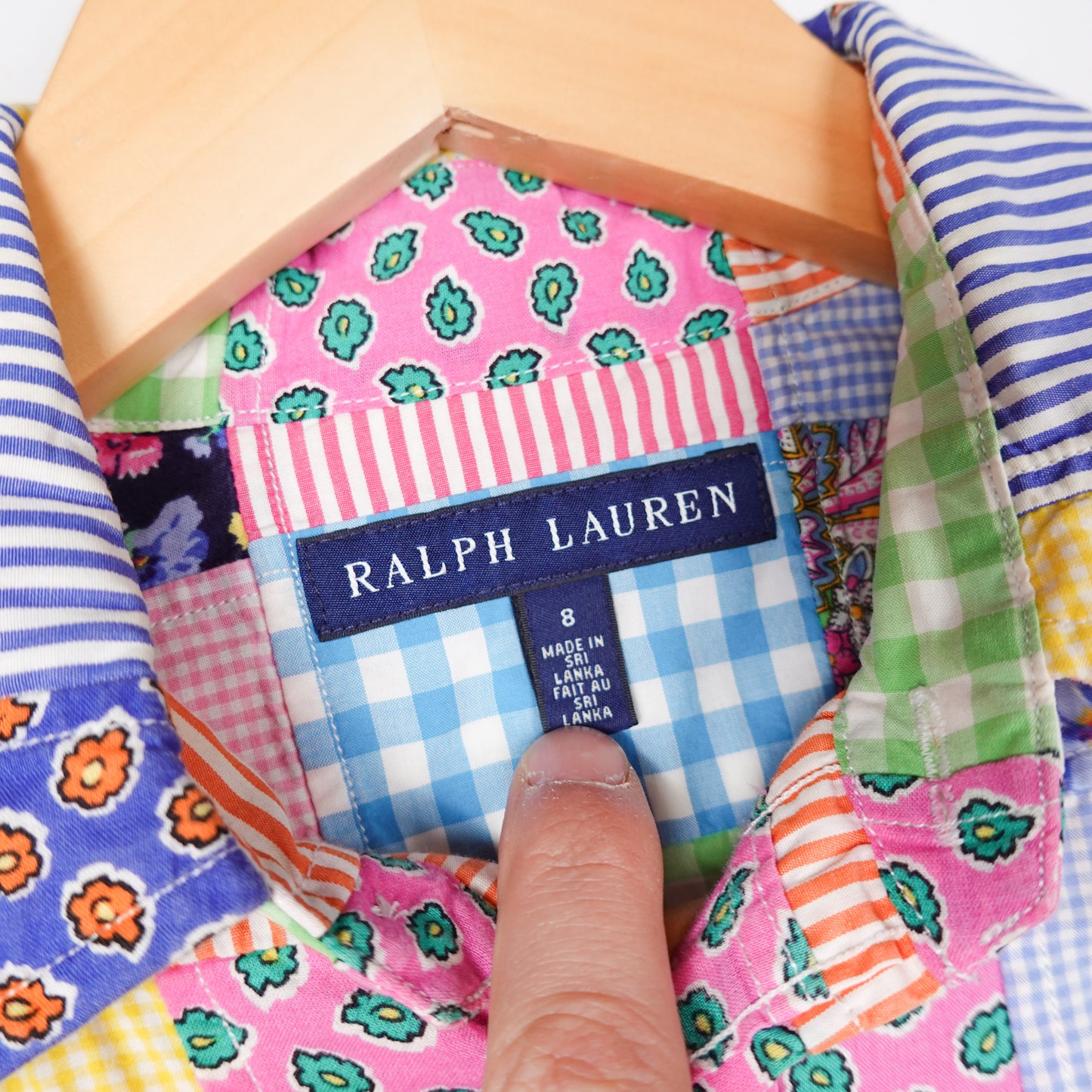 Polo RL Patchwork Button Up Shirt - Size S