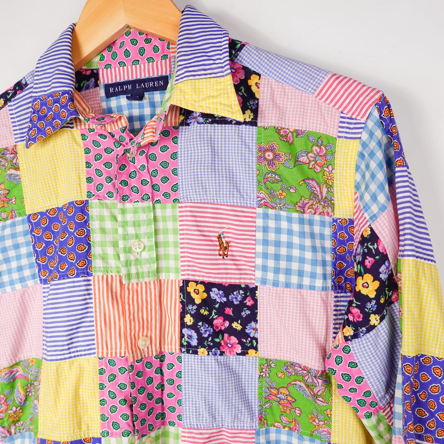 Polo RL Patchwork Button Up Shirt - Size S