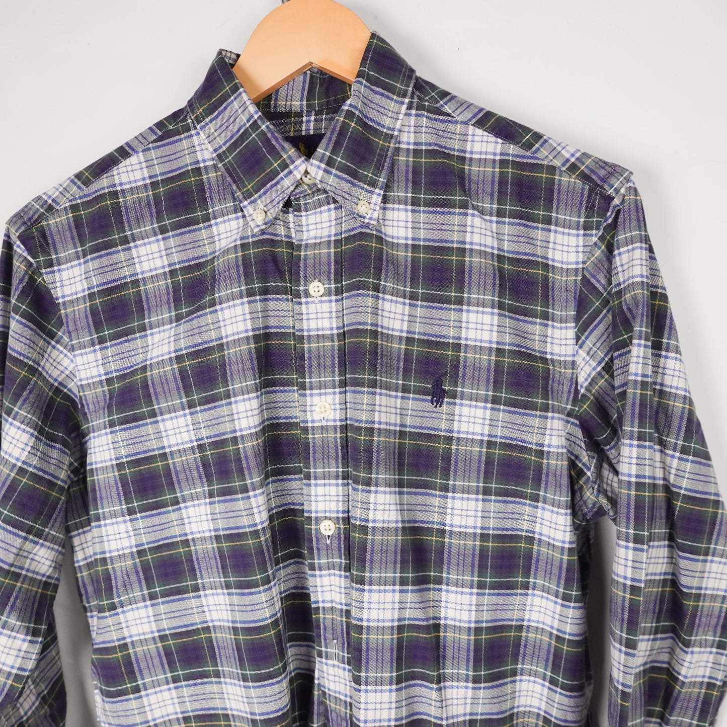 Polo RL Green Plaid Button Up - Size M