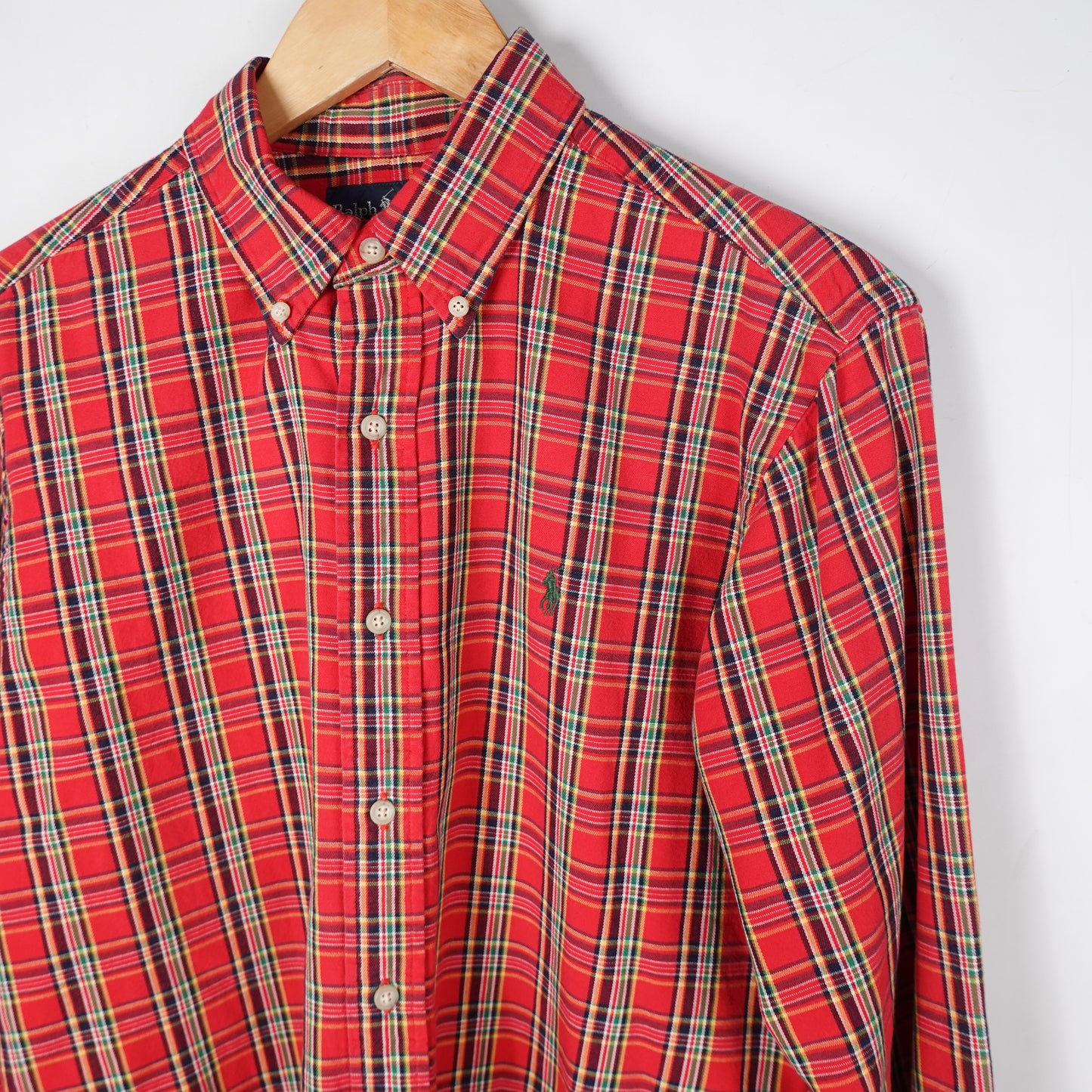 Polo RL Red Plaid Button up - Size M