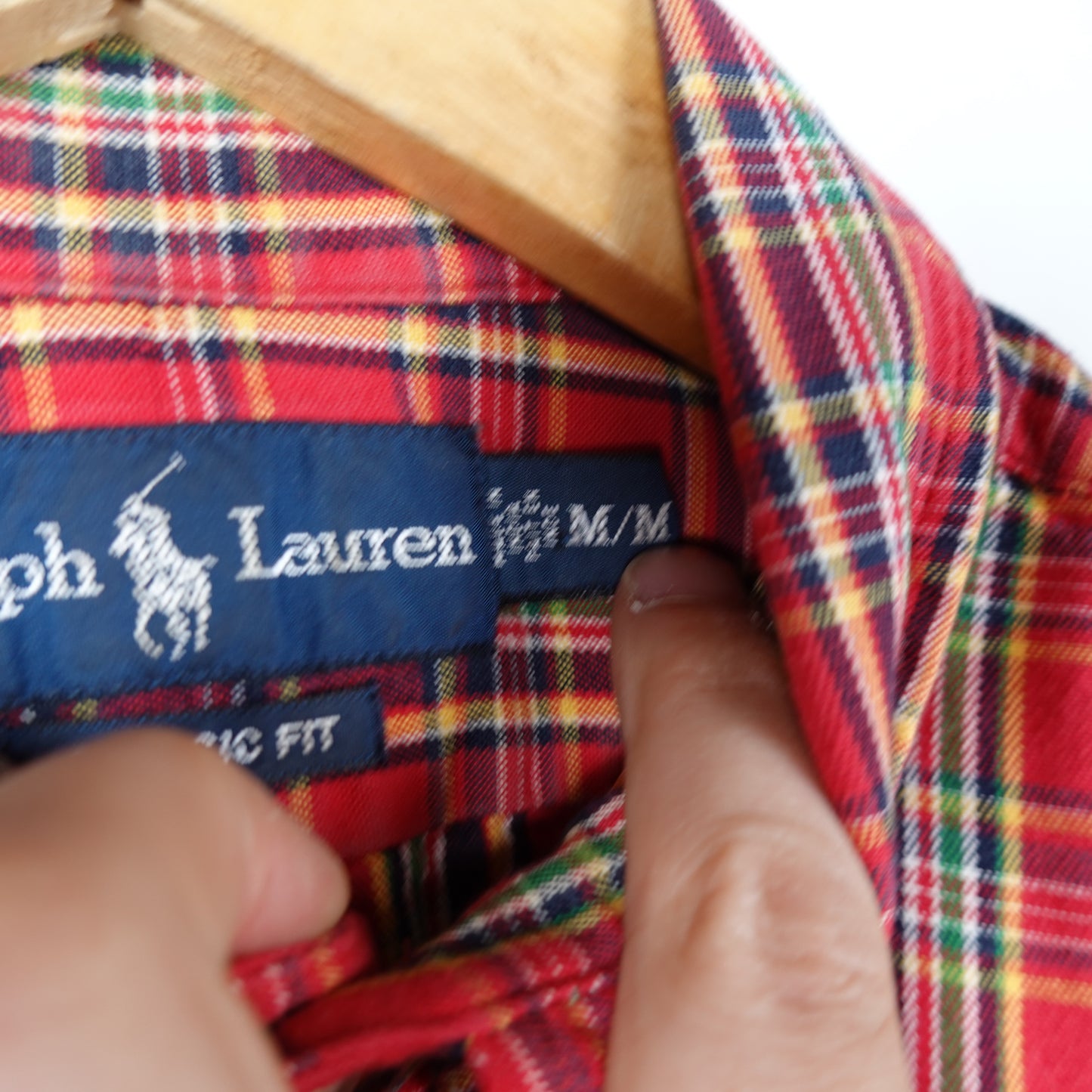 Polo RL Red Plaid Button up - Size M