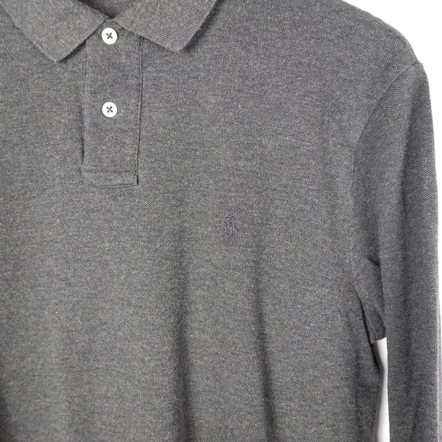 Polo RL Grey/Black LS Shirt - Size L