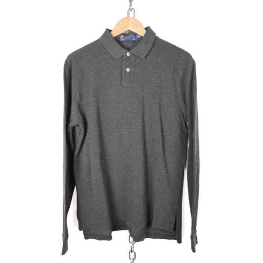 Polo RL Grey/Black LS Shirt - Size L