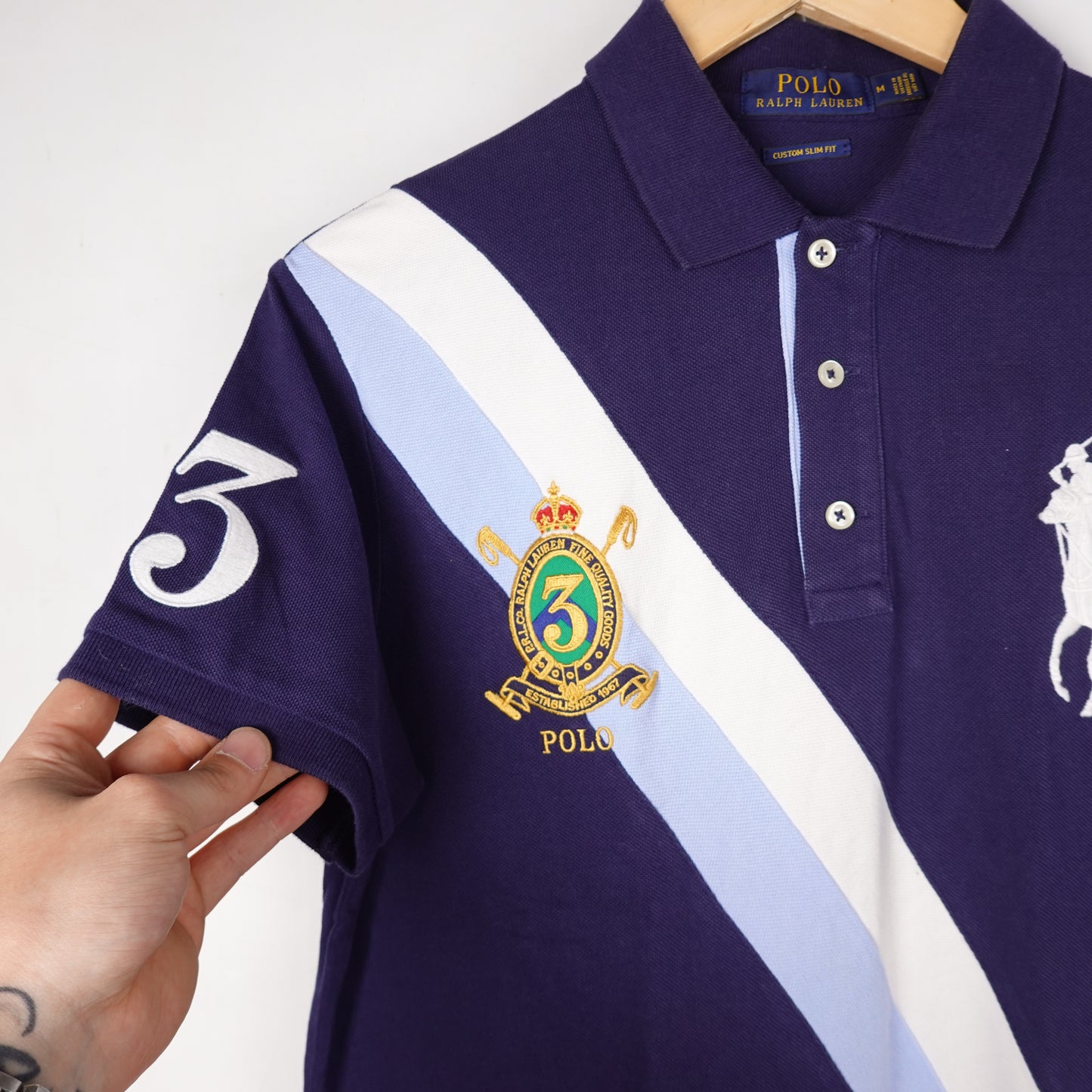 Polo RL Navy/White Polo Shirt - Size M